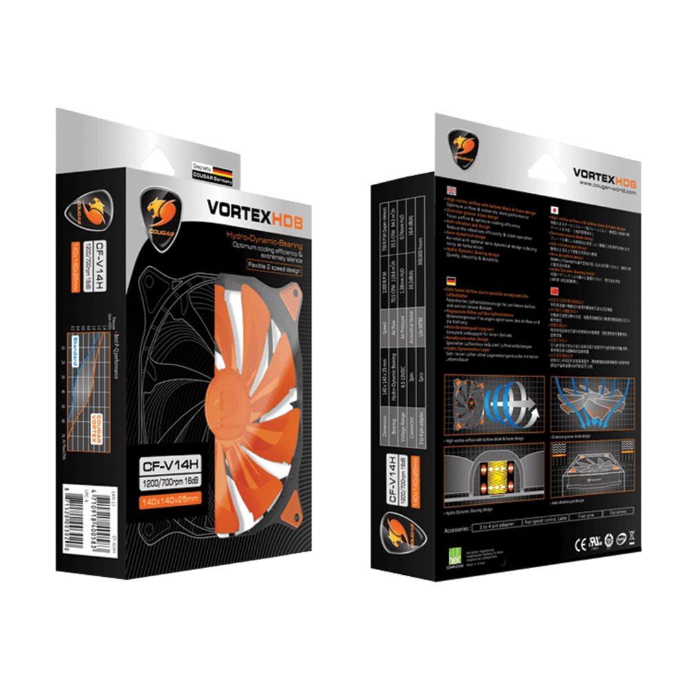 Cougar Vortex Hdb 120 Cooling Cf V12H, Orange