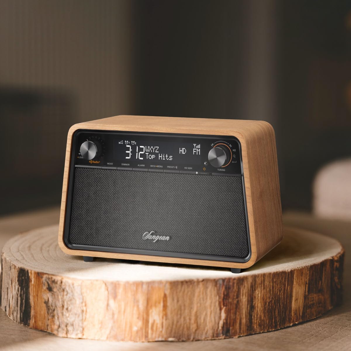 Sangean Hdr 19 Hd Radio/Am/Fm Rds/Bluetooth/Aux Premium Wooden Cabinet Radio