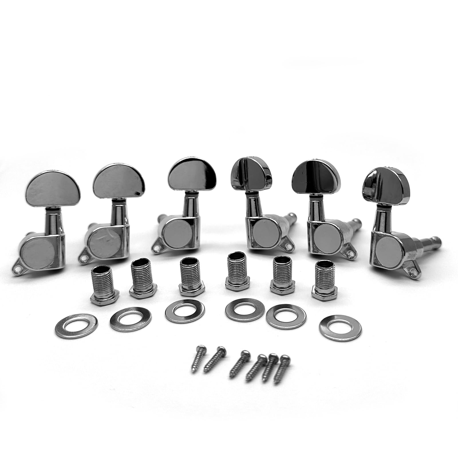 Harpfeas 6 Pieces 3L3R Guitar Tuner Pegs,Big Semicircle Sealed Guitar Tuning Pegs Tuners Machine Heads,For Acoustic Or Electric