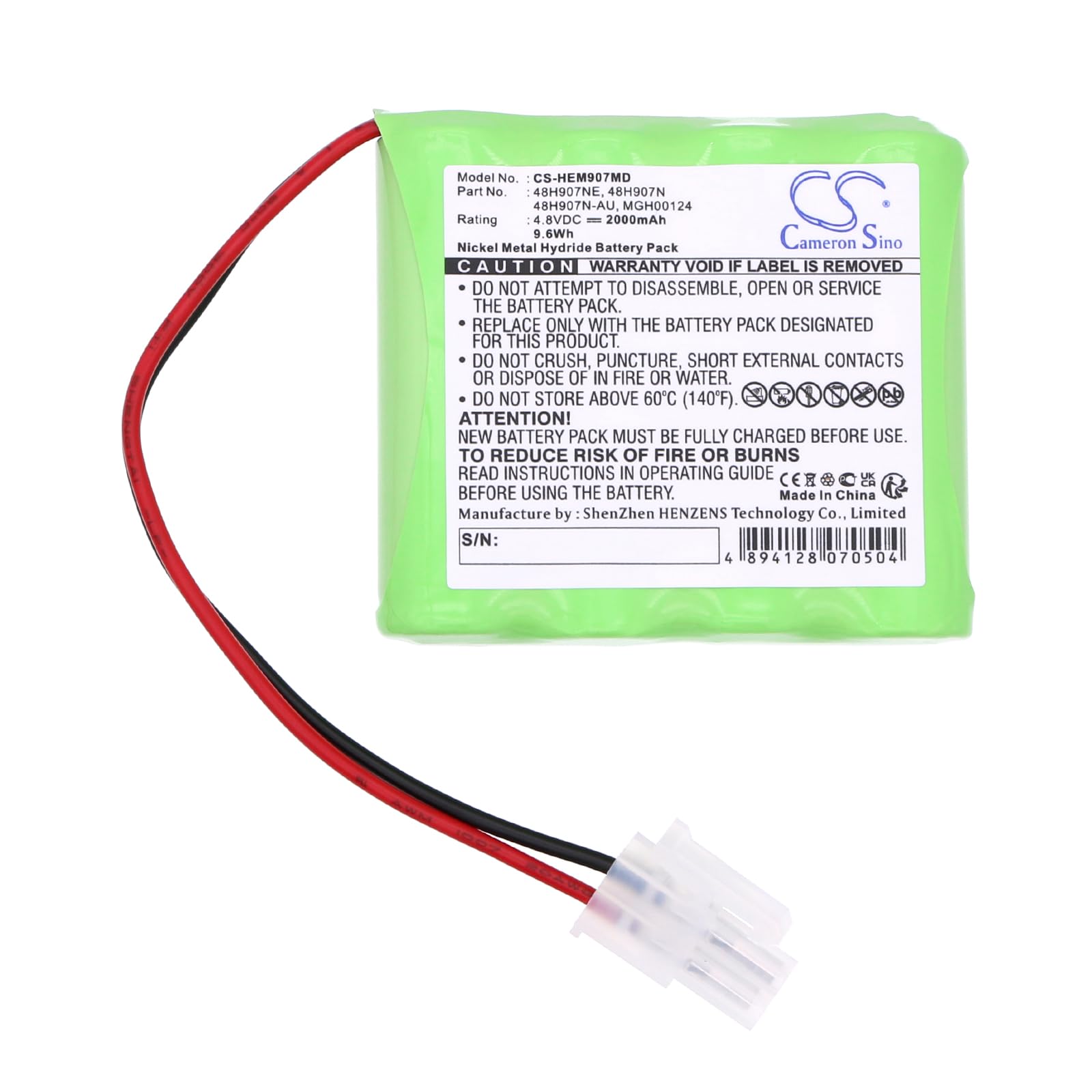 Vintrons 4.8V Battery For Omron Hem 907Xl, Hem 907, Mgh00124, 48H907N, 48H907N Au, 48H907Ne