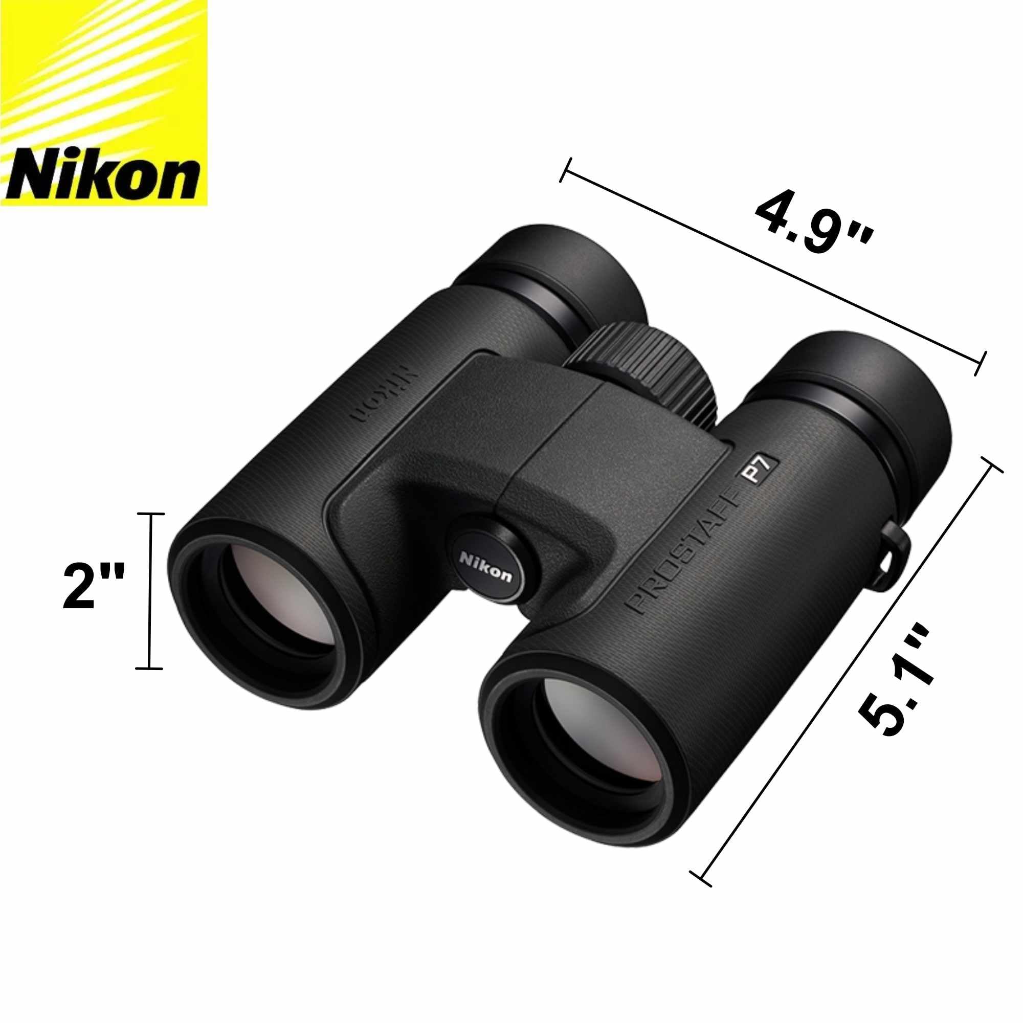 Nikon Prostaff P7 8X30 (16770) Black Binoculars Bundle With Lens Pen And Cleaning Cloth, Compact Binoculars For Adults For Hunti