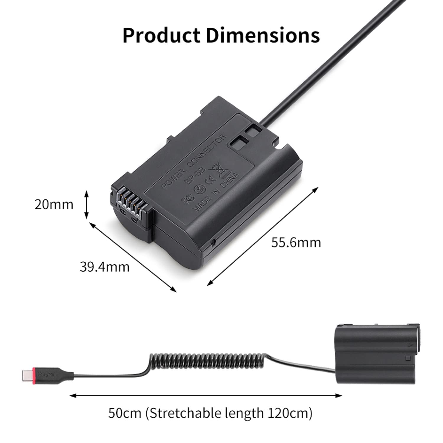 King Ma En El15 Dummy Battery Decoded En El15 Battery Replacement With Type C Spring Power Adapter Cable For Nikon Z5 Z6 Z7 D750