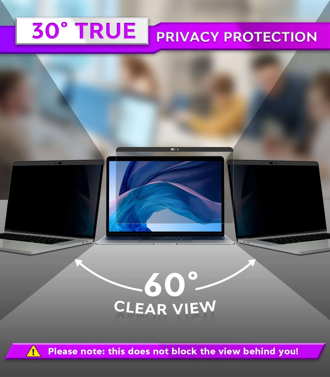 Pys Macbook Air 13 Inch Privacy Screen Compatible With Macbook Air 13.3'(Released In 2018 2021: A1932,A2179,A2337) Anti Glare,We