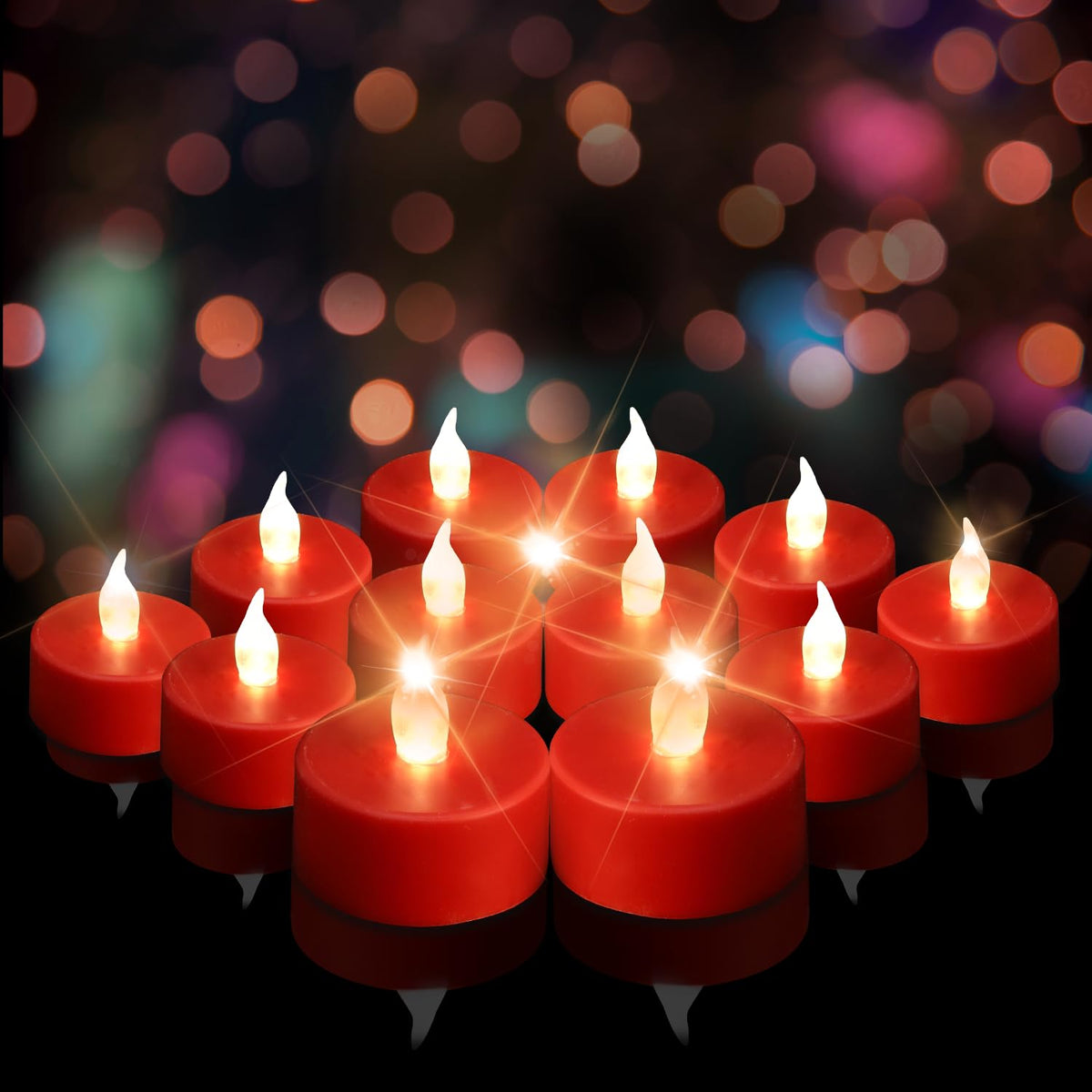 Tappovaly Battery Operated Led Tea Lights:Flameless Votive Candles Lamp Realistic And Bright Flickering Long Lasting 200Hours Fo