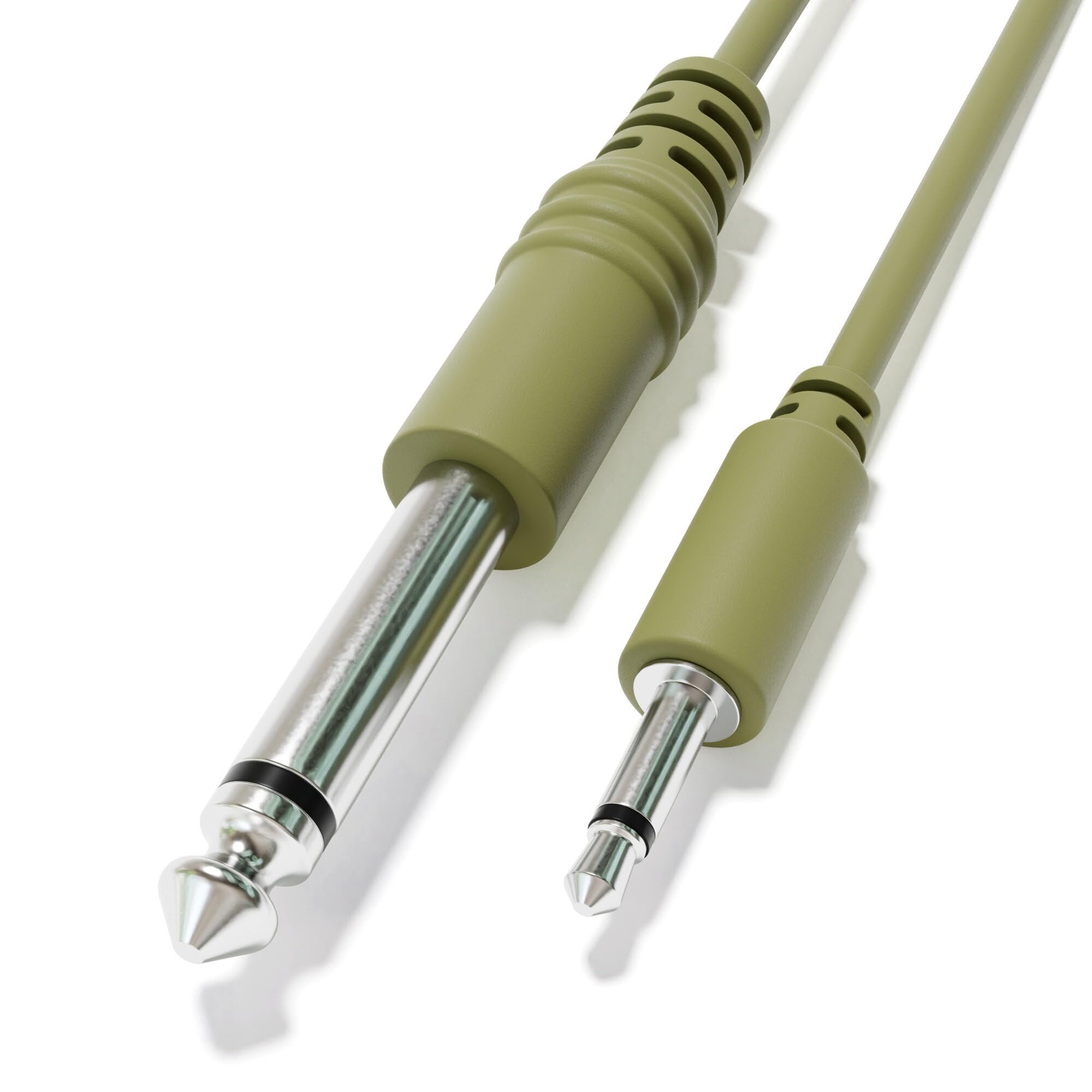 Excelvalley - Mono Patch Cables - Ts 3.5Mm 1/8 To 6.35Mm 1/4 [6B-Pack | 10 Cm - 3.94]