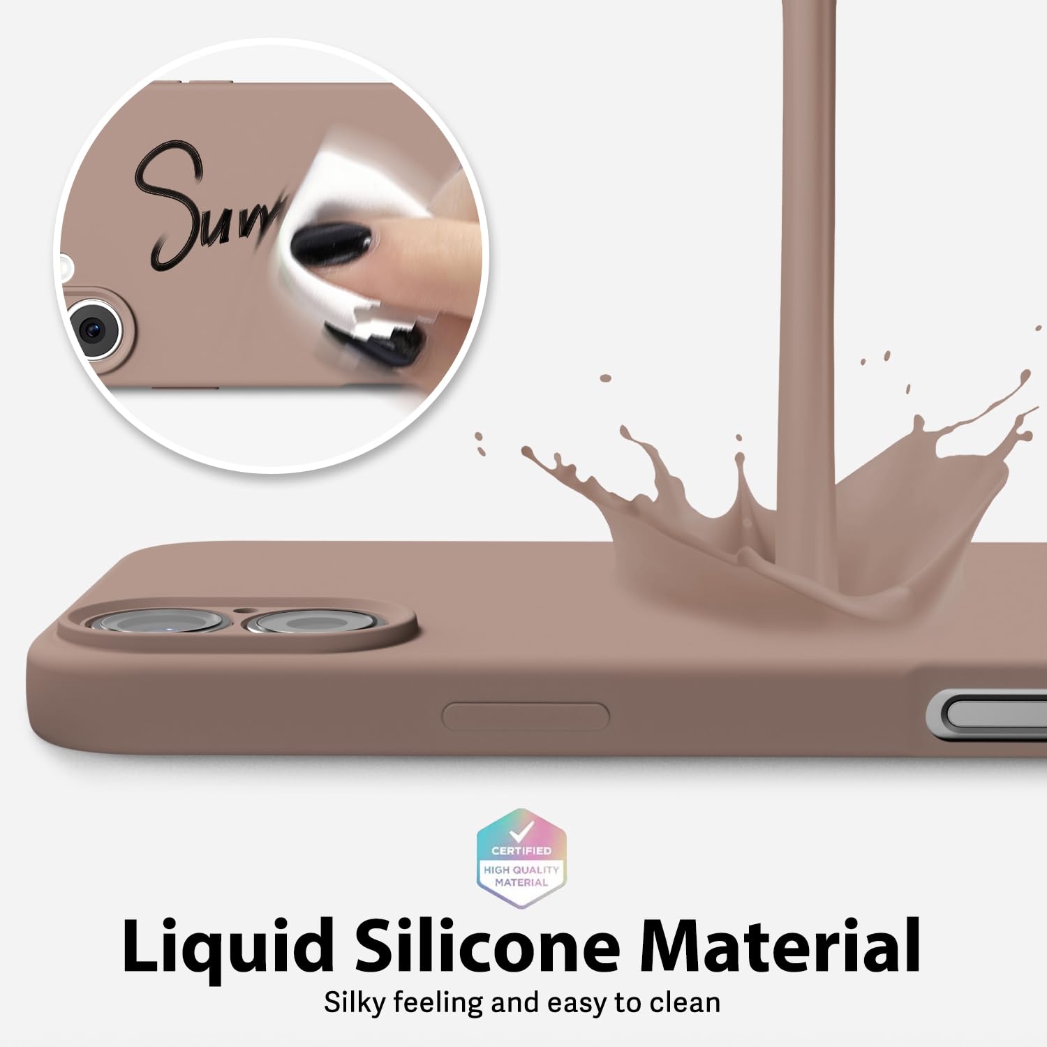 Oakxco For Iphone 16 Plus Phone Case Liquid Silicone, Thin Slim Soft Rubber Gel Tpu Plain Protective Simple Cover For Women Girl