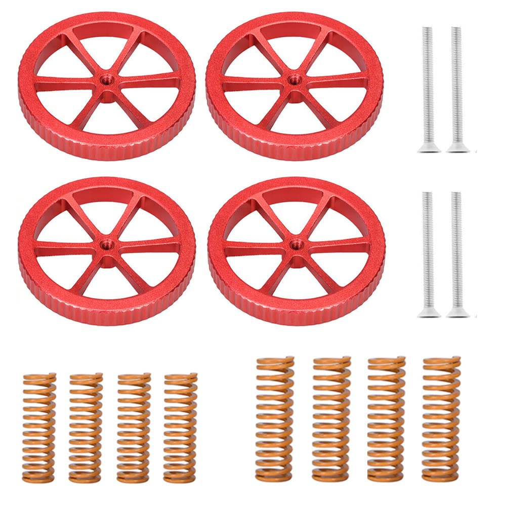 Bz 3D Ender 3 Springs Upgrade Kit,Metal Bed Leveling Nuts+ Hot Bed Springs For Ender 3/Pro/V2/Ender 5/Ender 3 Neo/V2 Neo/Ender 3