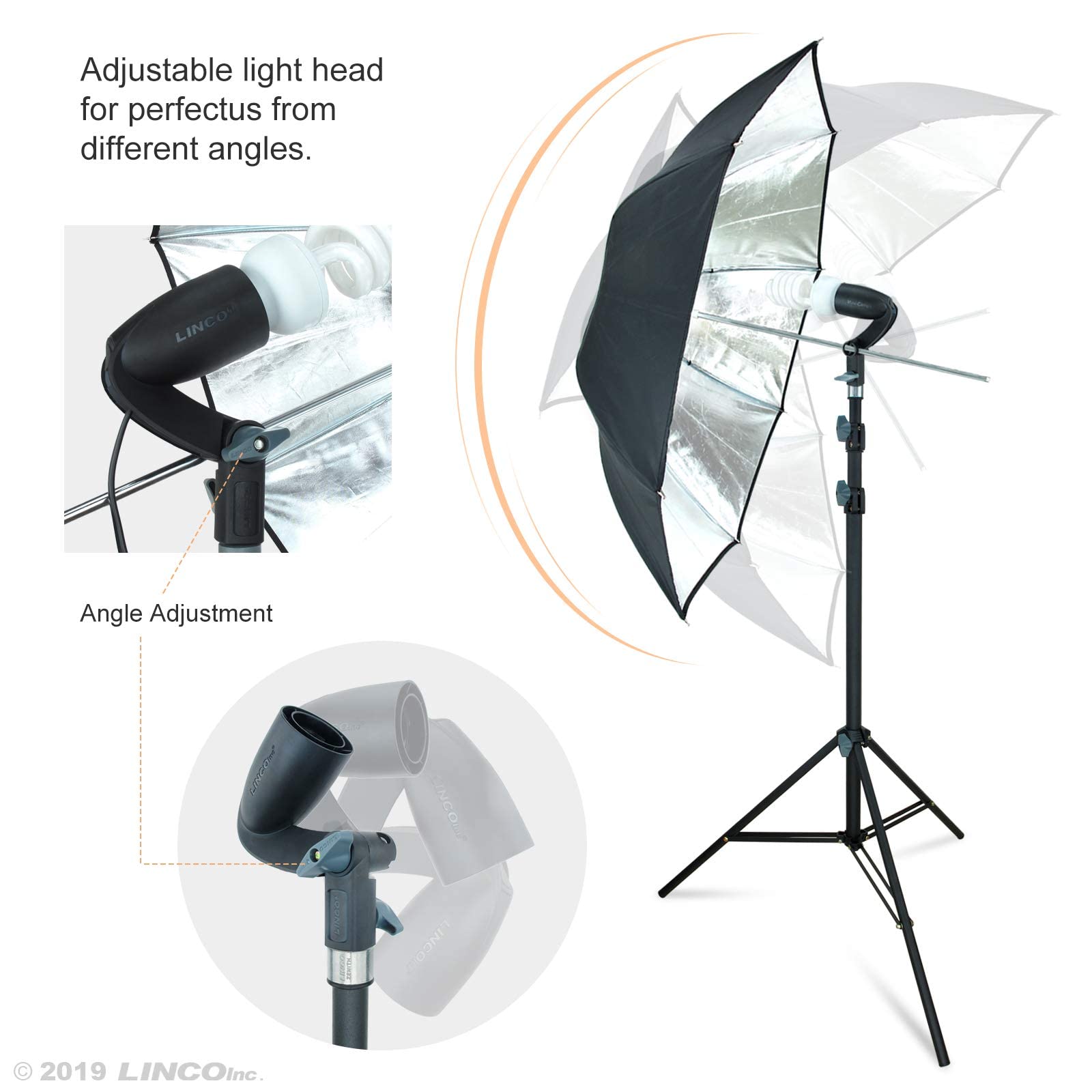 Linco Lincostore Photography Photo Portrait Studio Lighting 600W Umbrella Continuous Lighting Kit For Video Shooting Am126