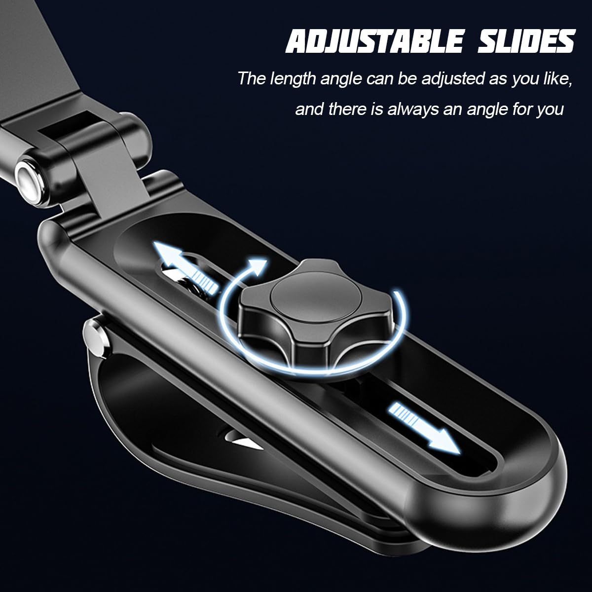 Zpana Sun Visor Car Phone Holder, Multifunctional Adjustable 1080 Rotatable Auto Rear View Mirror Cellphone Mount, Vehicle Inter