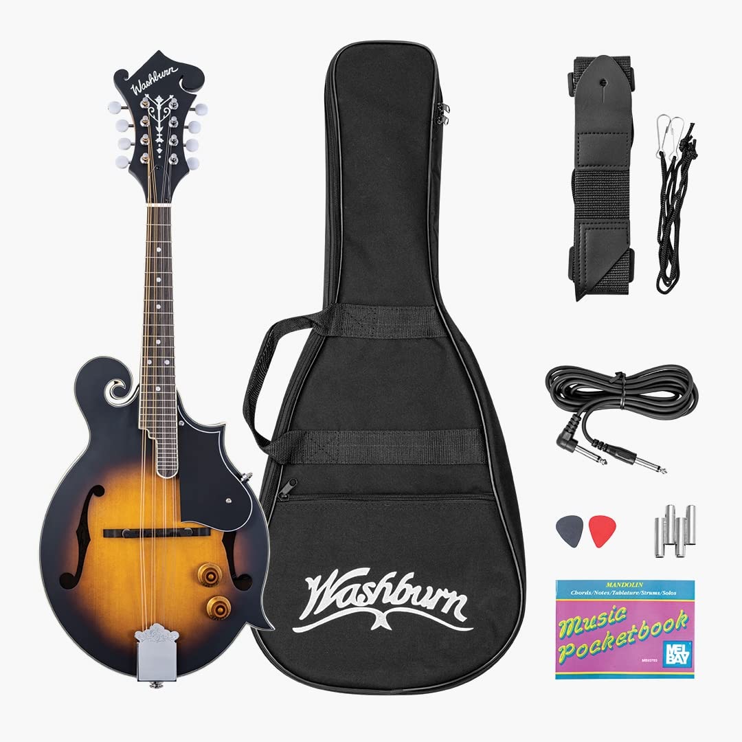 Washburn Americana Series, 8-String Mandolin, Right, Sunburst (M3Ek-A)