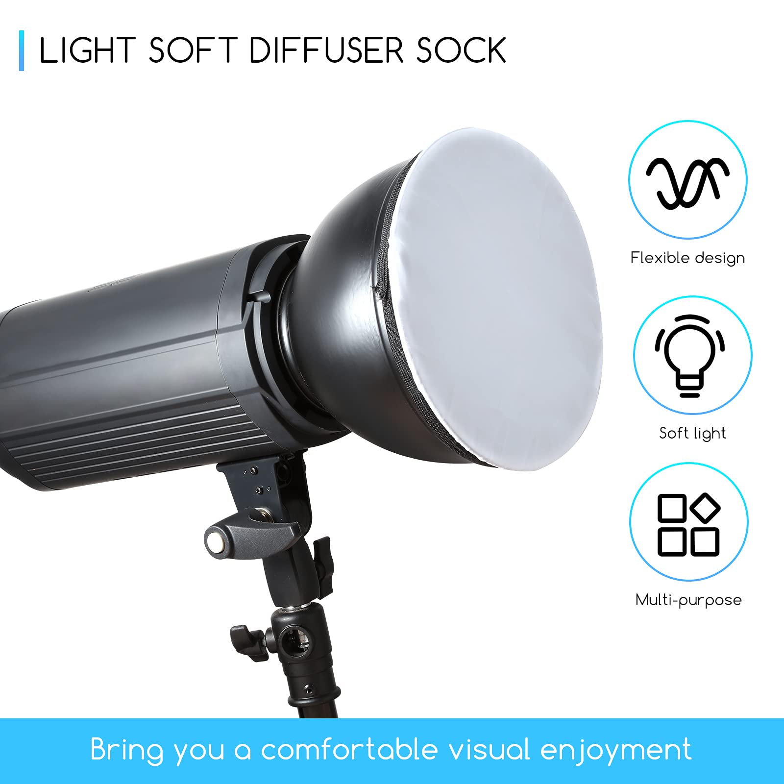 Honoson 4 Pieces Diffuser Lamp Sock Soft Diffuser Lamp Cover 7 Inches/ 18 Cm Standard Cloth Diffuser Light Sock Lampshade Reflec