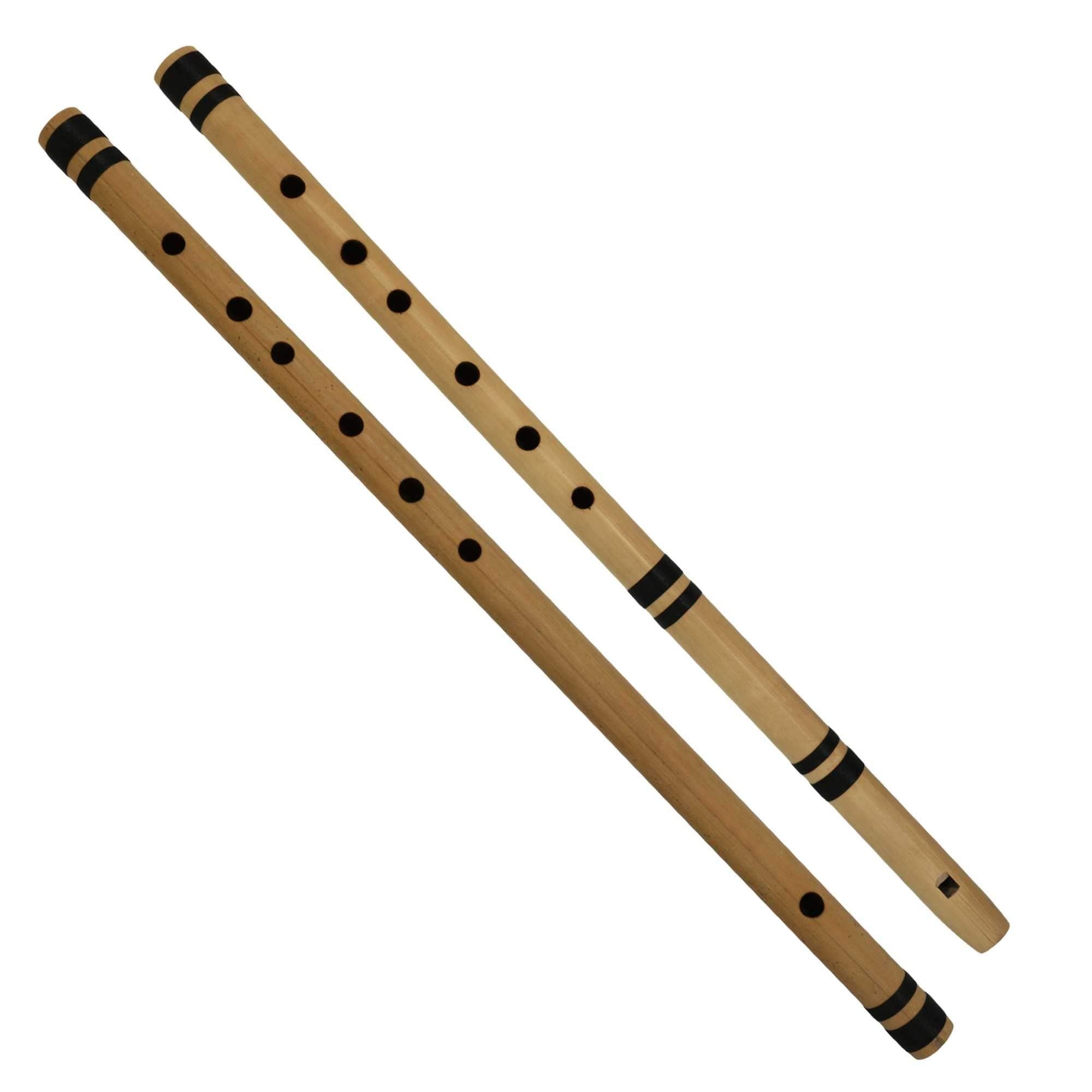 Boombox Bansuri Bamboo Flute Indian Musical Wind Instruments For Pros, Set Of 2