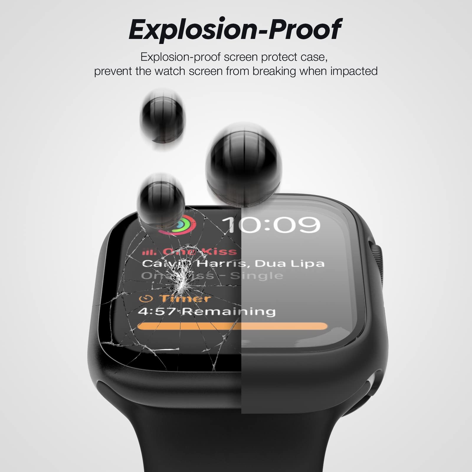 Yolovie [2 Pack 2 In 1 Waterproof Case Compatible For Apple Watch Series 8 7 41Mm Screen Protector Tempered Glass Film Pc Face C