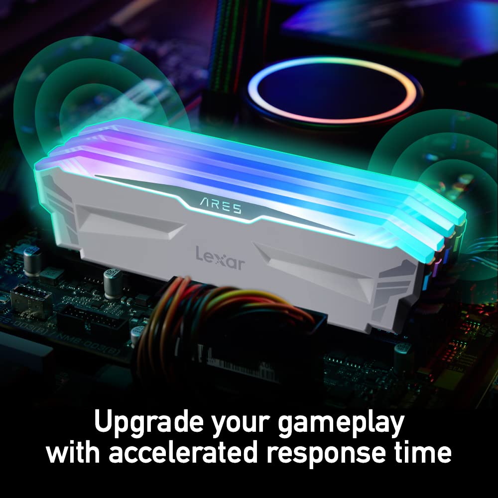 Lexar 16Gb (2X8Gb) Ares Rgb Ddr4 Ram 4000Mt/S Cl18 1.4V Desktop Memory, White (Ld4Eu008G R4000Gdwa)