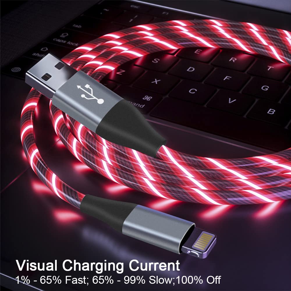Led Iphone Light Up Charger Cable, | Apple Mfi Certified | Usb A To Lightning Fast Charging Cord Compatible With Iphone 13 Pro M