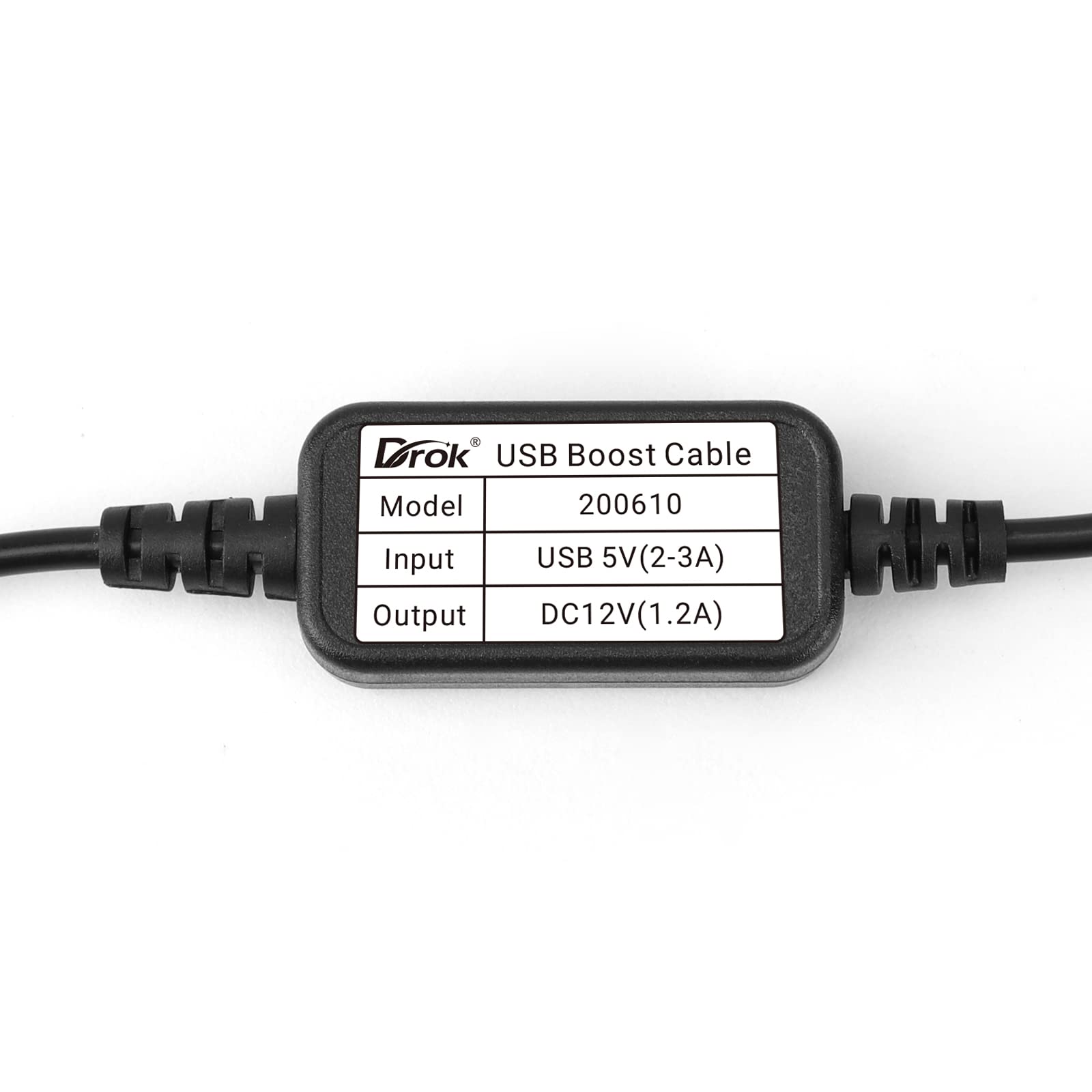 Drok Usb To 12V, 5V To 12V Usb Boost Converter, Usb Cable Dc 5V Step Up To 12V, 1A Power Regulator Line With 5.5Mm Port 1.2 Mete