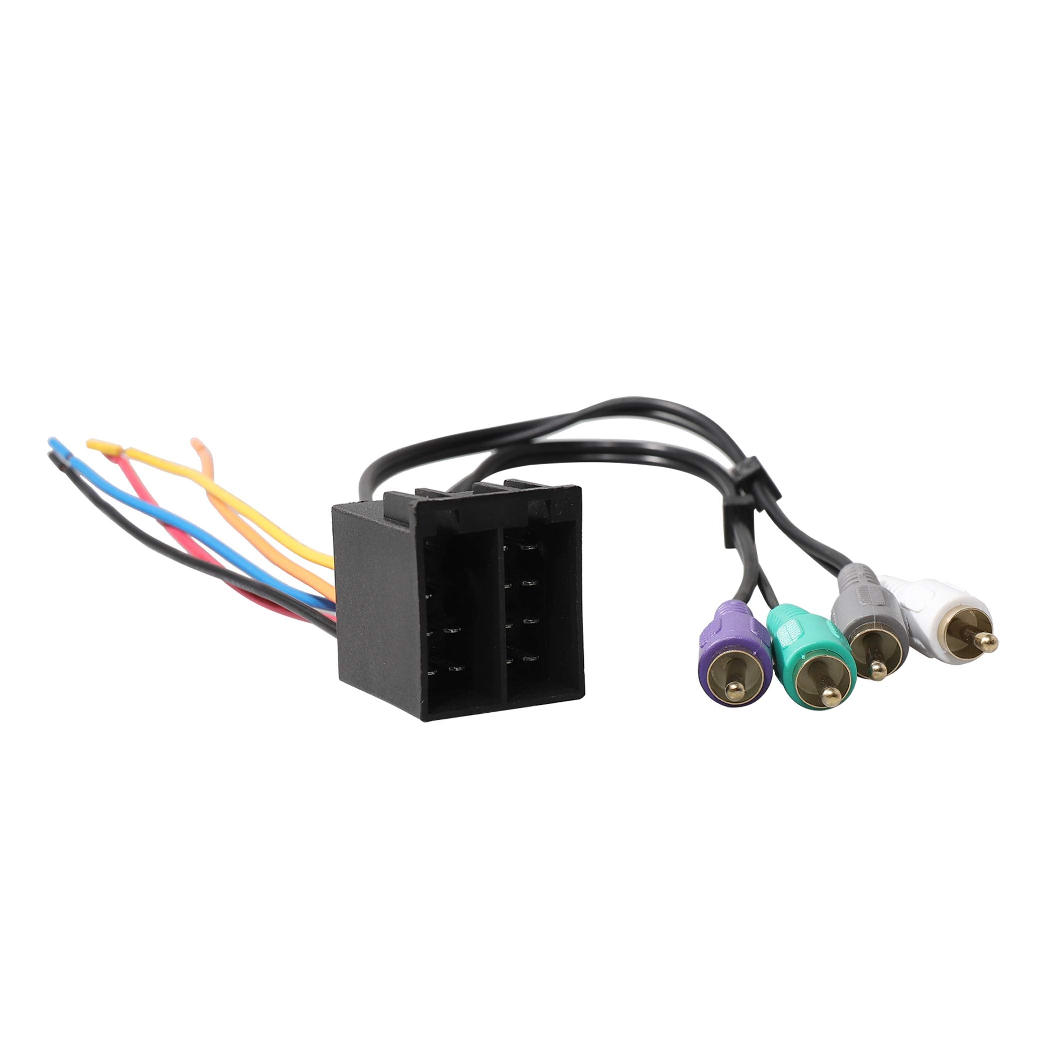 Red Wolf Radio Stereo Wire Harness W/Amp Amplifier Integration Connector Rca Jack Adapter For Mercedes Benz 1990 2004, Volkswage