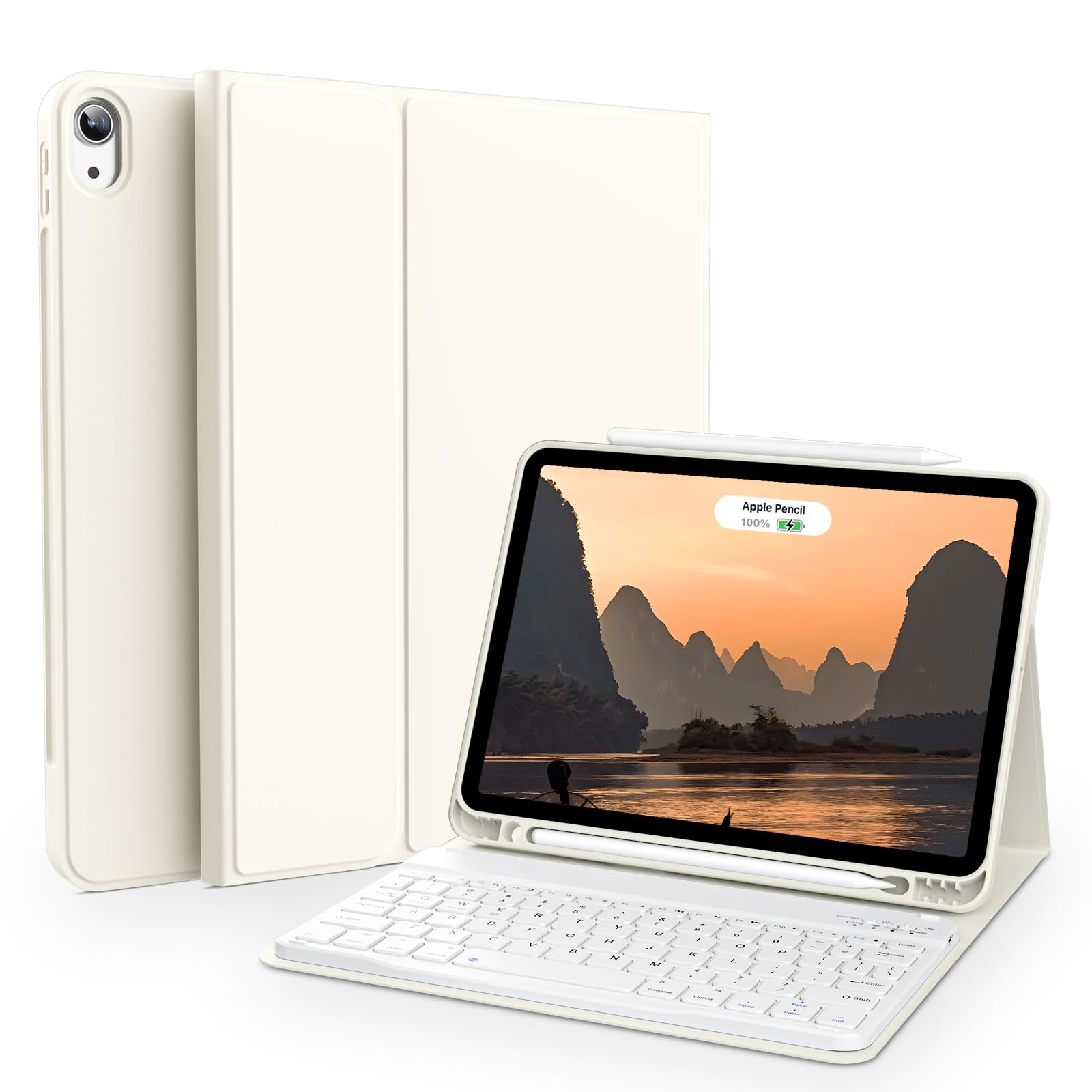 Aoub Case For Ipad Air 6Th 11 Inch M2 2024, Ipad Air 5Th/4Th Generation 10.9 Inch 2022/2020, Stand Folio Detachable Wireless Blu