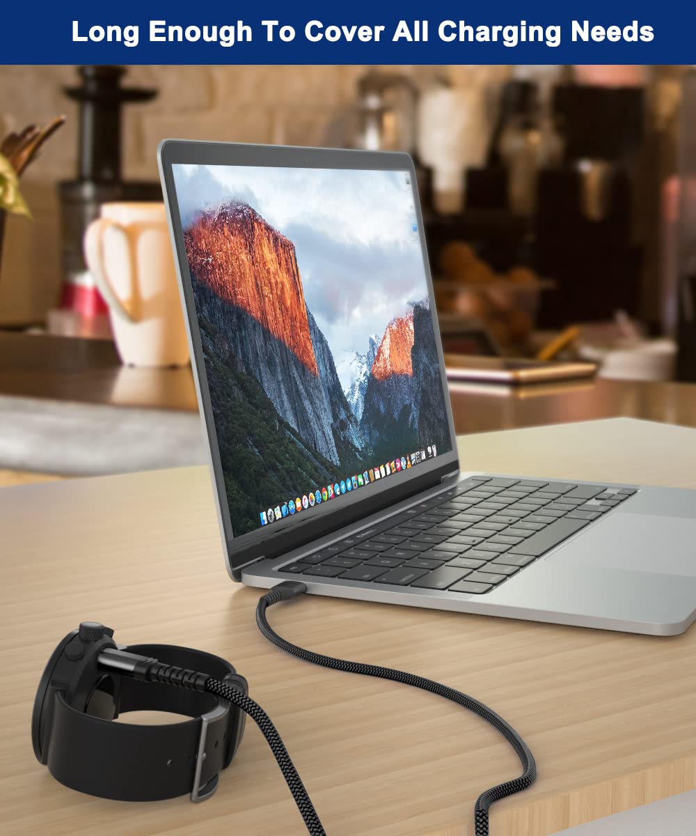 Itramax Garmin Watch Charger Cable 4FT 2Pack - Black Charging Cord for Fenix, Forerunner, Instinct, Vivoactive, Venu, Epix Pro