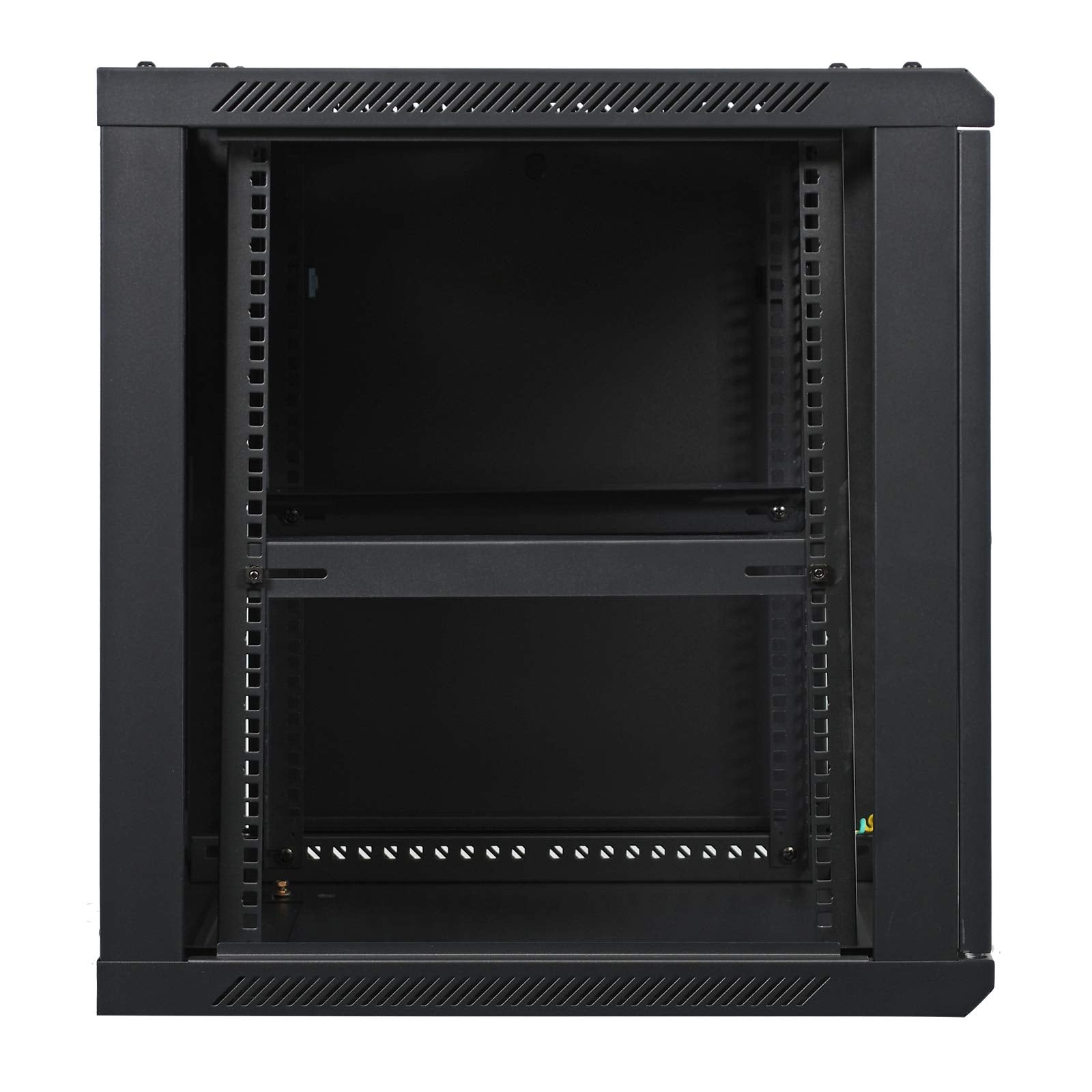 Aeons 12U Signature Wall Mount 19 Inch It Network Cabinet Enclosure Server Rack 22 Inch Depth Glass Door