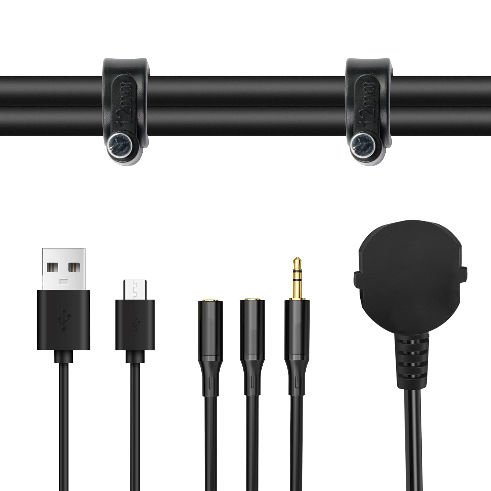 Antrader 100 Pack Nail In Cable Clips, Black Ethernet Cable Strap Management Nails Clips 12Mm For Cat6 Cable