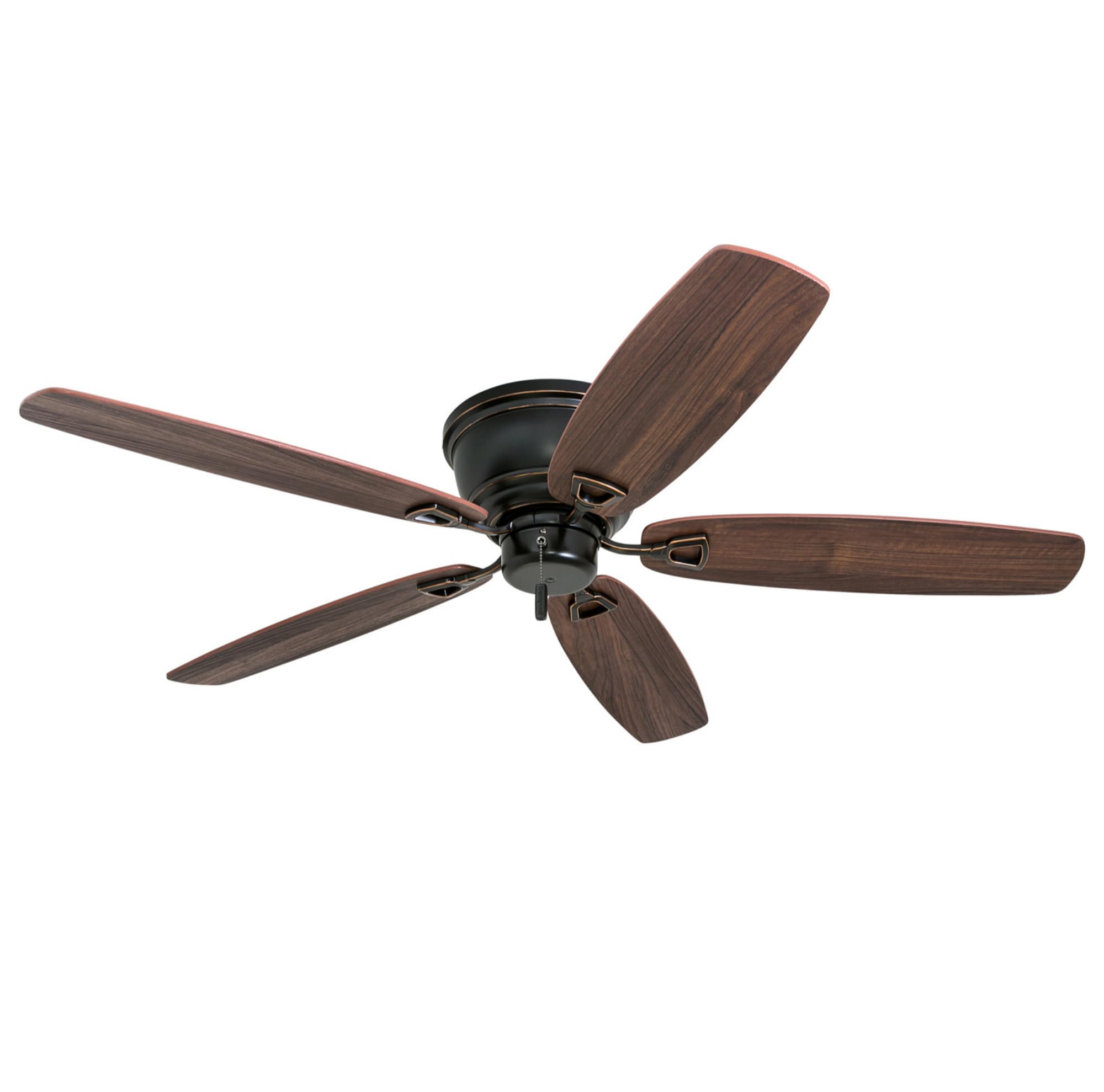Honeywell Ceiling Fans Glen Alden, 52 inch Classic Flush Mount Indoor Ceiling Fan with No Light, Pull Chain, Quick-2-Hang Dual F