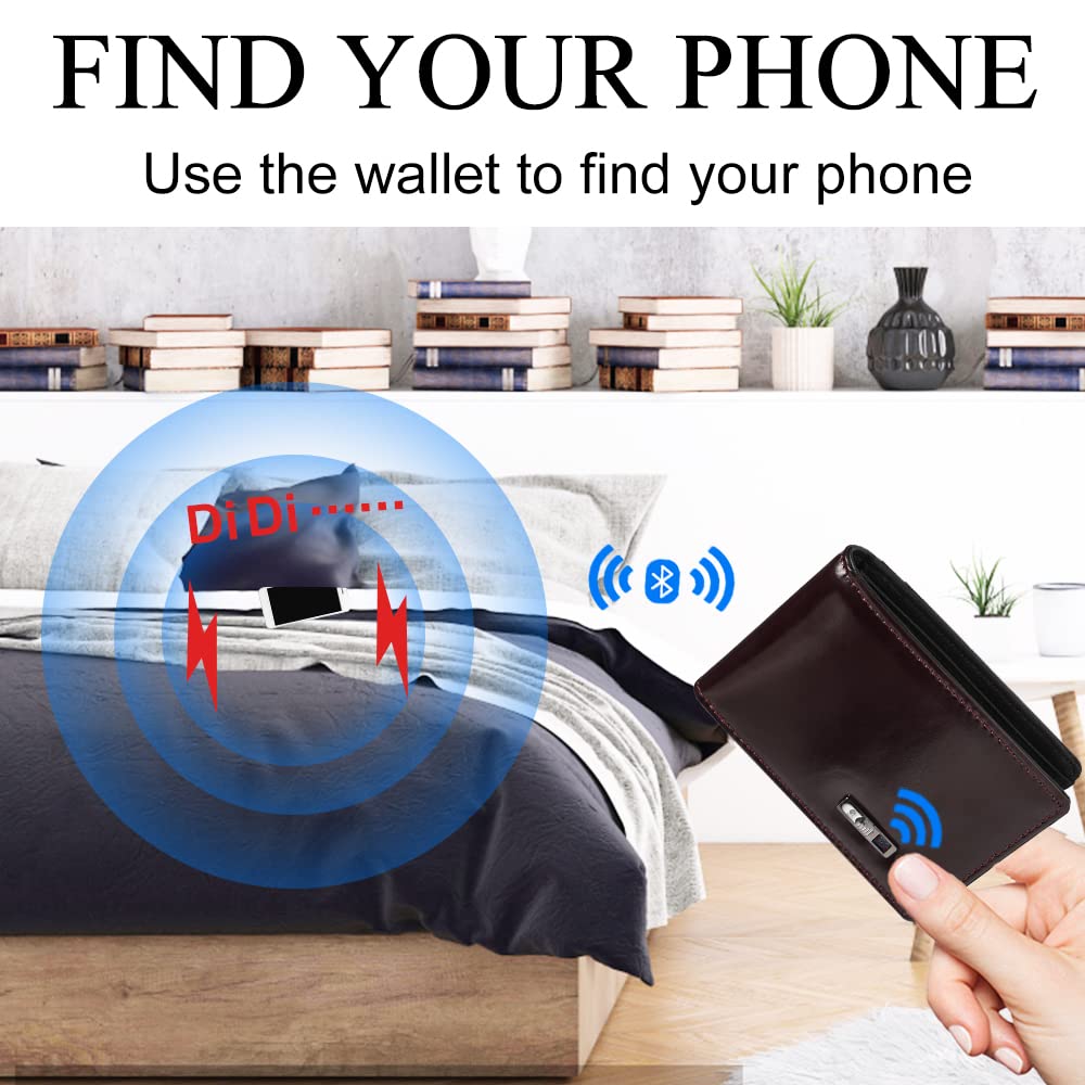 Smart Cc Trackable Wallet For Men Anti-Lost Mens Wallet Bluetooth Tracker & Finder Credit Card Mens Gps Wallet With Find My Buil