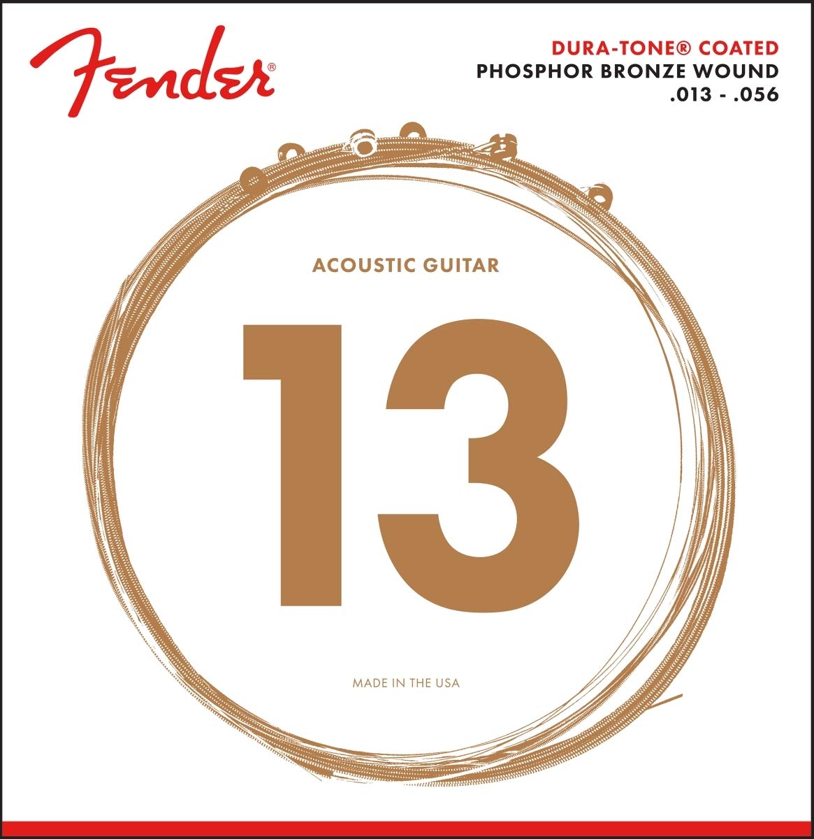 Fender Dura-Tone Coated Phosphor Bronze Acoustic Guitar Strings, 860M .013-.056