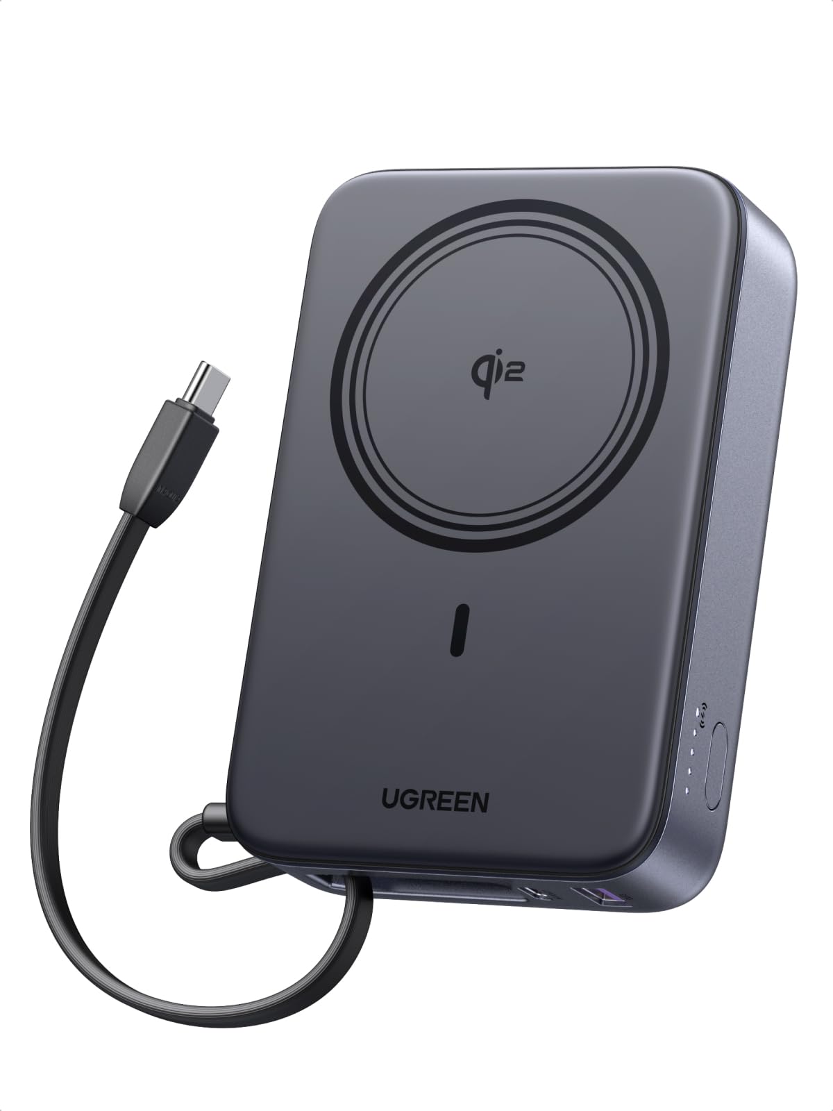 UGREEN 20000mAh Qi2 15W Power Bank, Builtin Cable PD 30W for iPhone 17