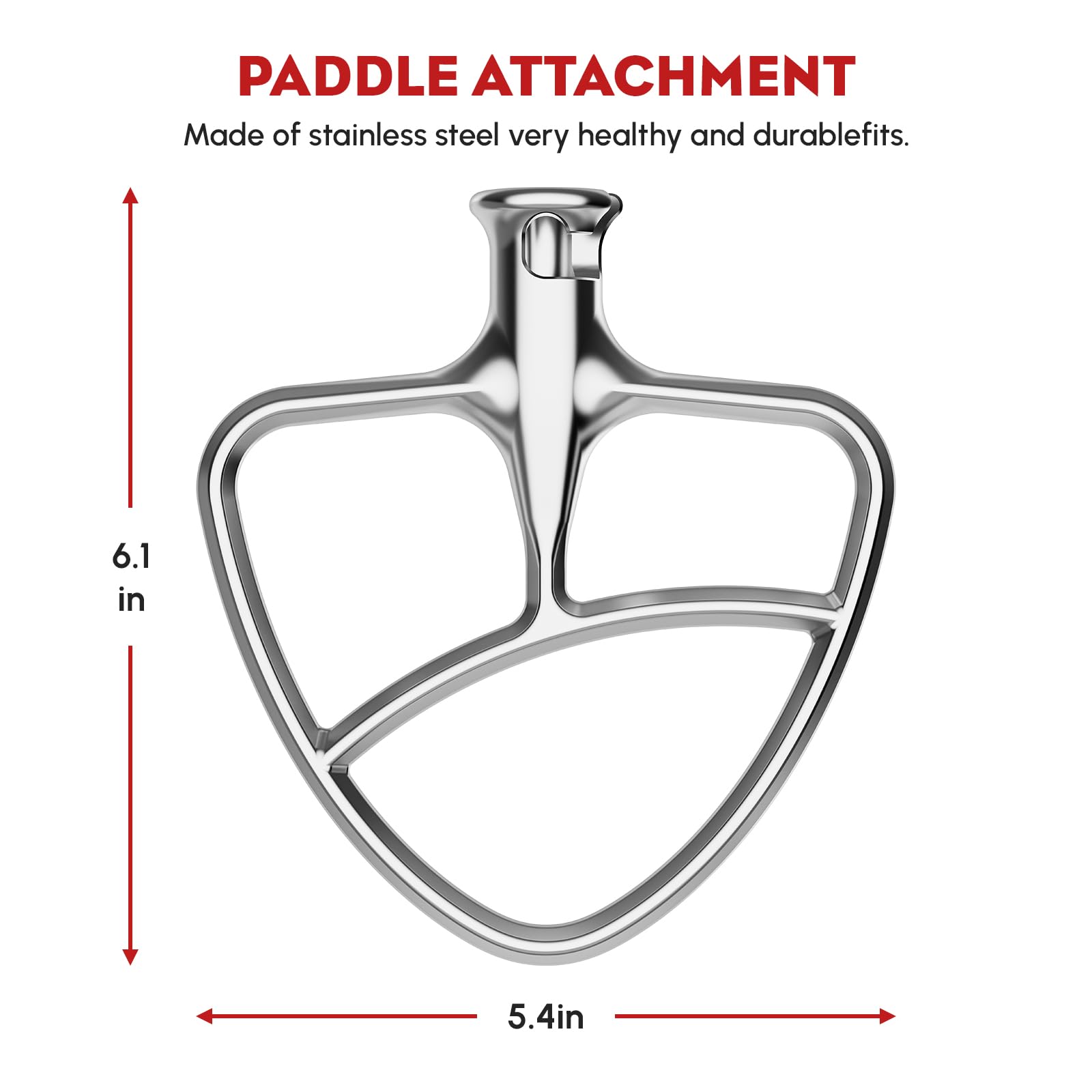 Stainless Steel Paddle Attachment For Kitchenaid Stand Mixer,Fits 4.5 5 Quart Tilt Stand Mixer Bowls,Kitchenaid Beater Replaceme