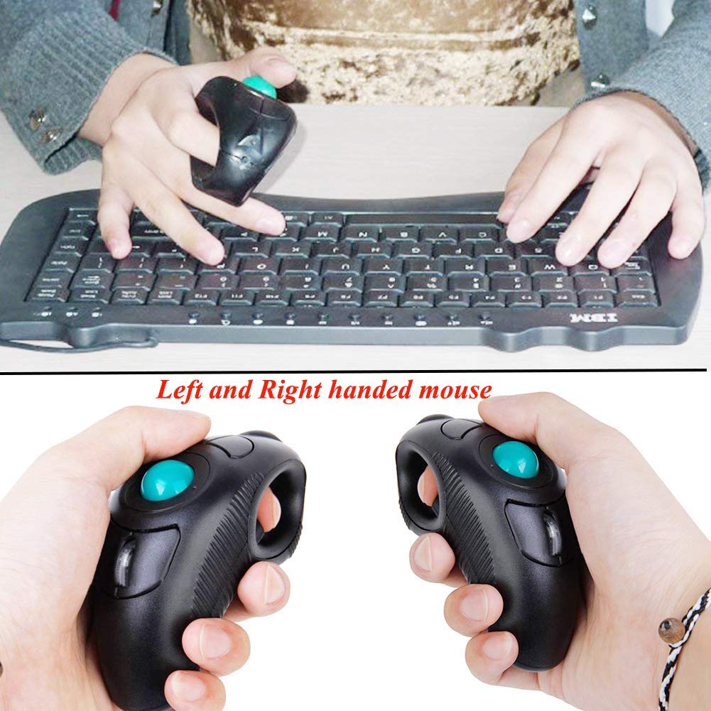 Eigiis 2.4G Ergonomic Trackball Handheld Finger Usb Mouse Wireless Optical Travel Dpi Mice For Pc Laptop Mac Left And Right Hand