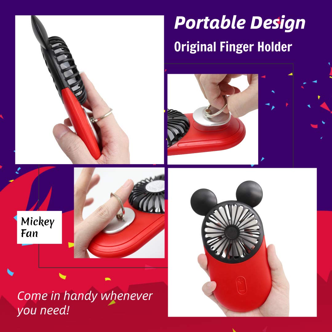 Decolife Cute Personal Mini Fan, Handheld & Portable Usb Rechargeable Fan With Beautiful Led Light, 3 Adjustable Speeds, Portabl