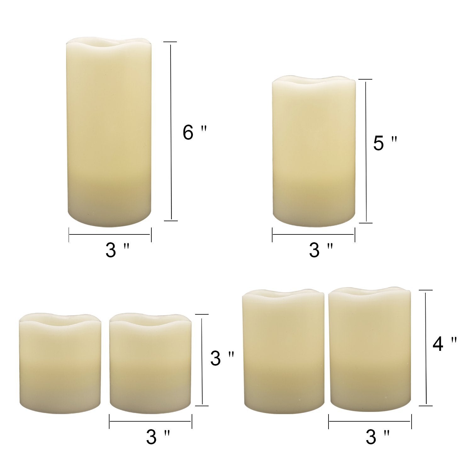 Dromance Flameless Flickering Candles Color Changing With 18 Key Remote Timer, Battery Operated Real Wax Set Of 6 Led Pillar Can