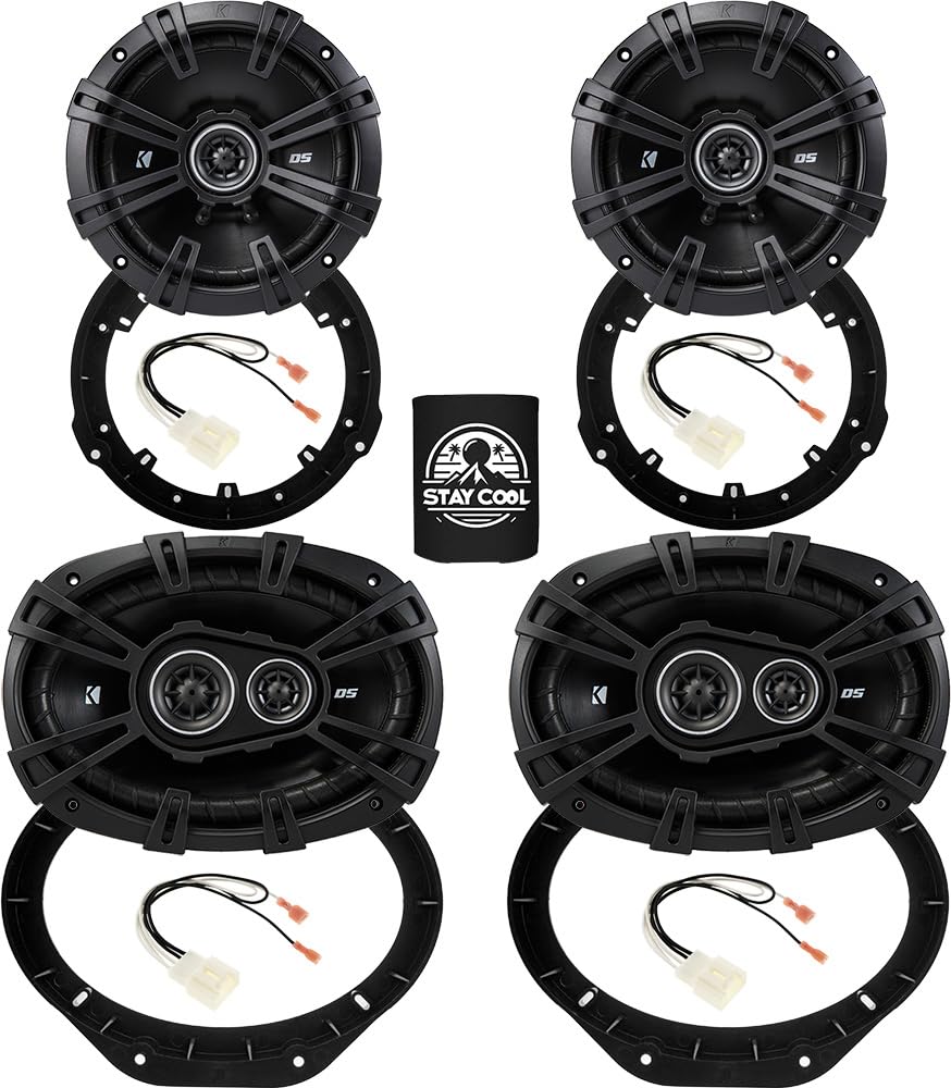 KICKER Speakers 6.5 & 6X9 inch for Ford F-150 2015-2024 Upgrade Kit - 2 Pairs of DS Series with Adapters and Harness, Car Audio 