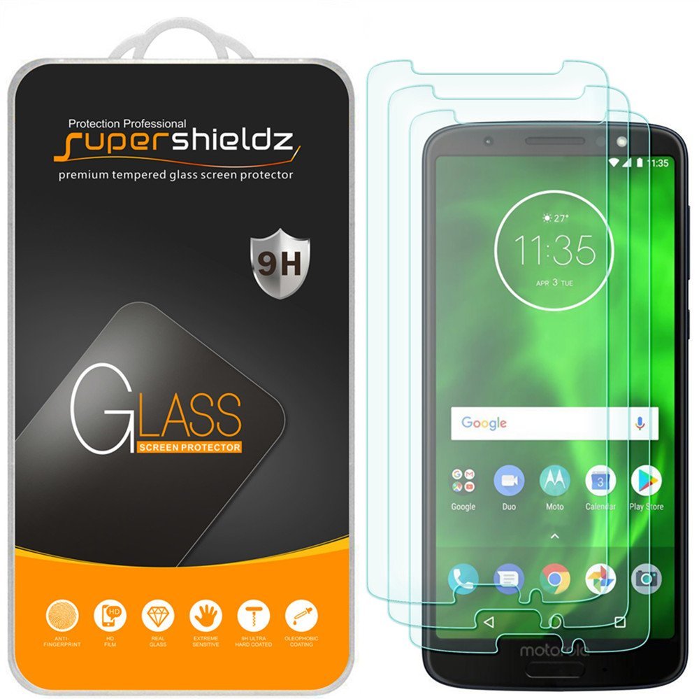 Supershieldz (3 Pack) Designed For Motorola Moto G6 Tempered Glass Screen Protector, 0.33Mm, Anti Scratch, Bubble Free