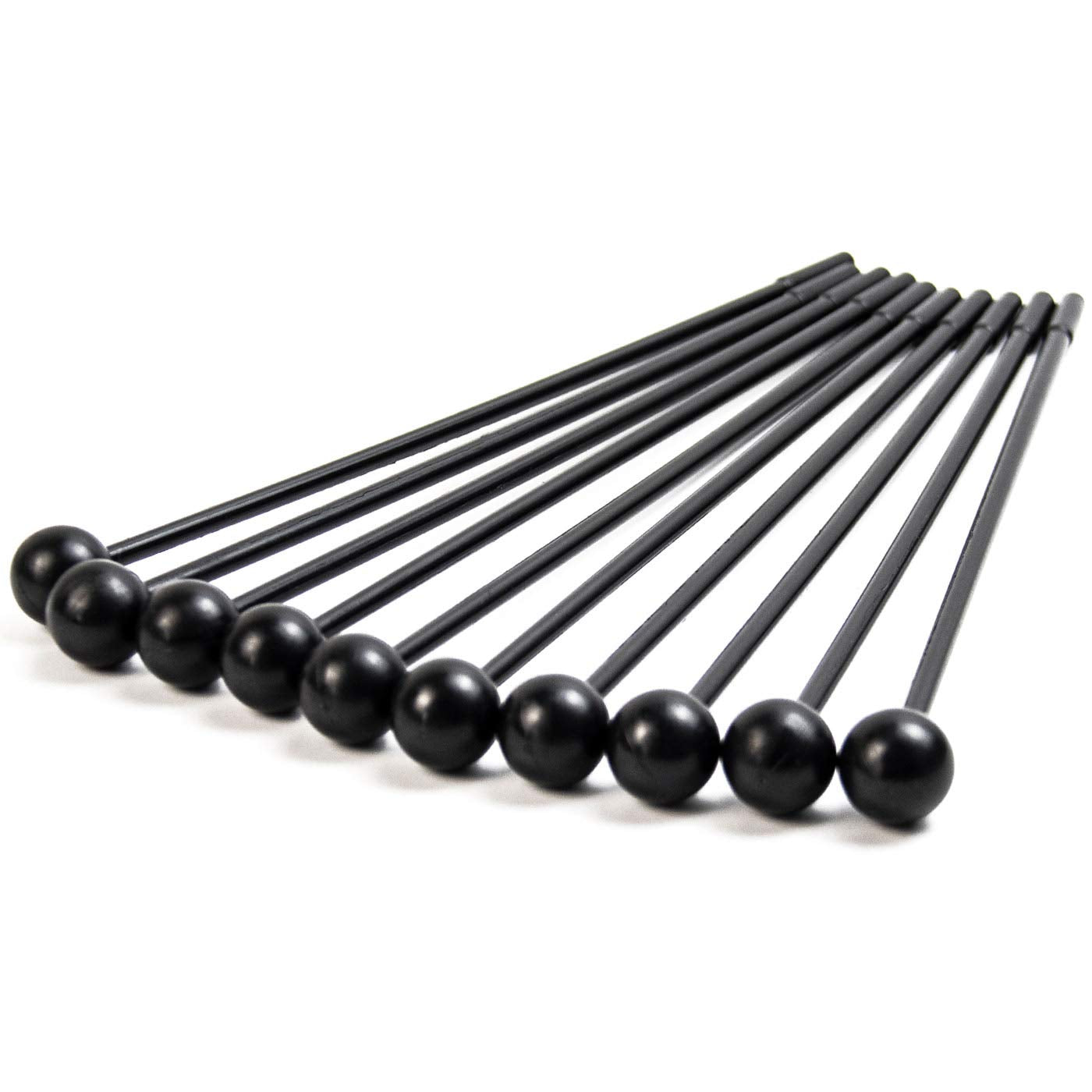 Framendino, 10 Pack Plastic Bell Mallets Solid Drum Percussion Sticks Hammer For Drum Chime Xylophone 11 Inch Long Black