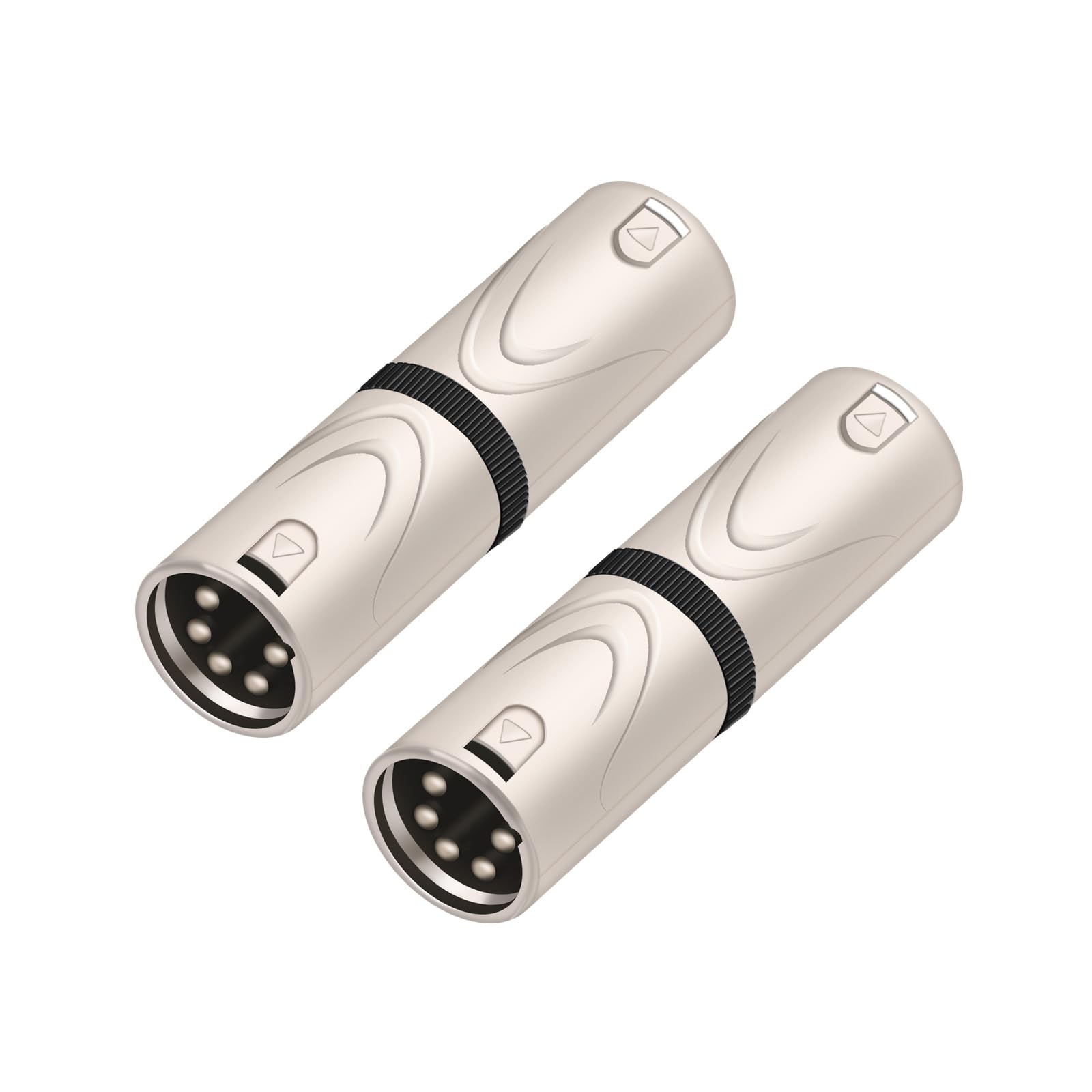 HOZIBING XLR Adapter, 5 Pin to 5 Pin Male Connector for DMX Audio Microphone Mixer Mic Extension - 2 Pack