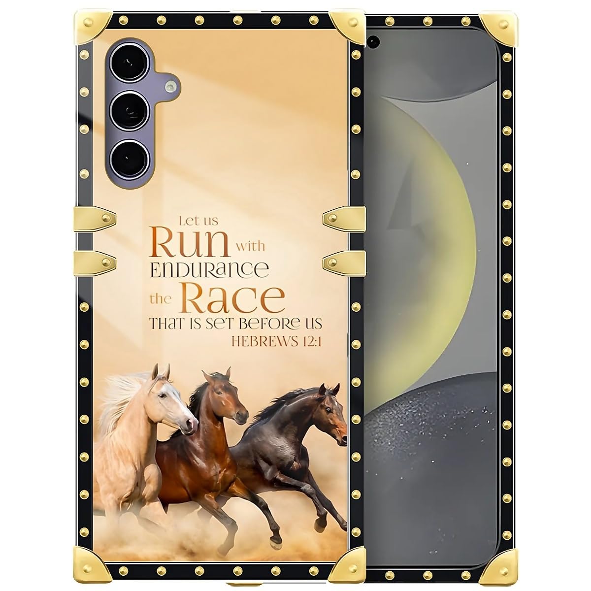 Tamefox Compatible With Samsung Galaxy S24/S25 Case,Christian Positive Quotation Horse Exquisite Patterns Soft Tpu Shockproof Pr