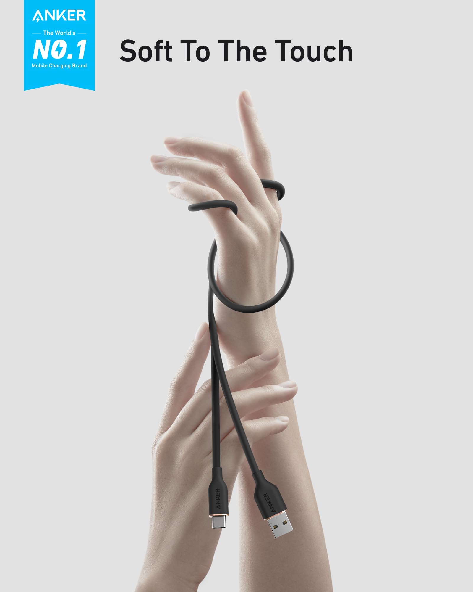 Anker Flow Cable (3Ft, 2Pack), Usb A To Usb C Cable, Car Carplay Type C Charger For Iphone 16, Samsung Galaxy S23/S22, Note20 Se