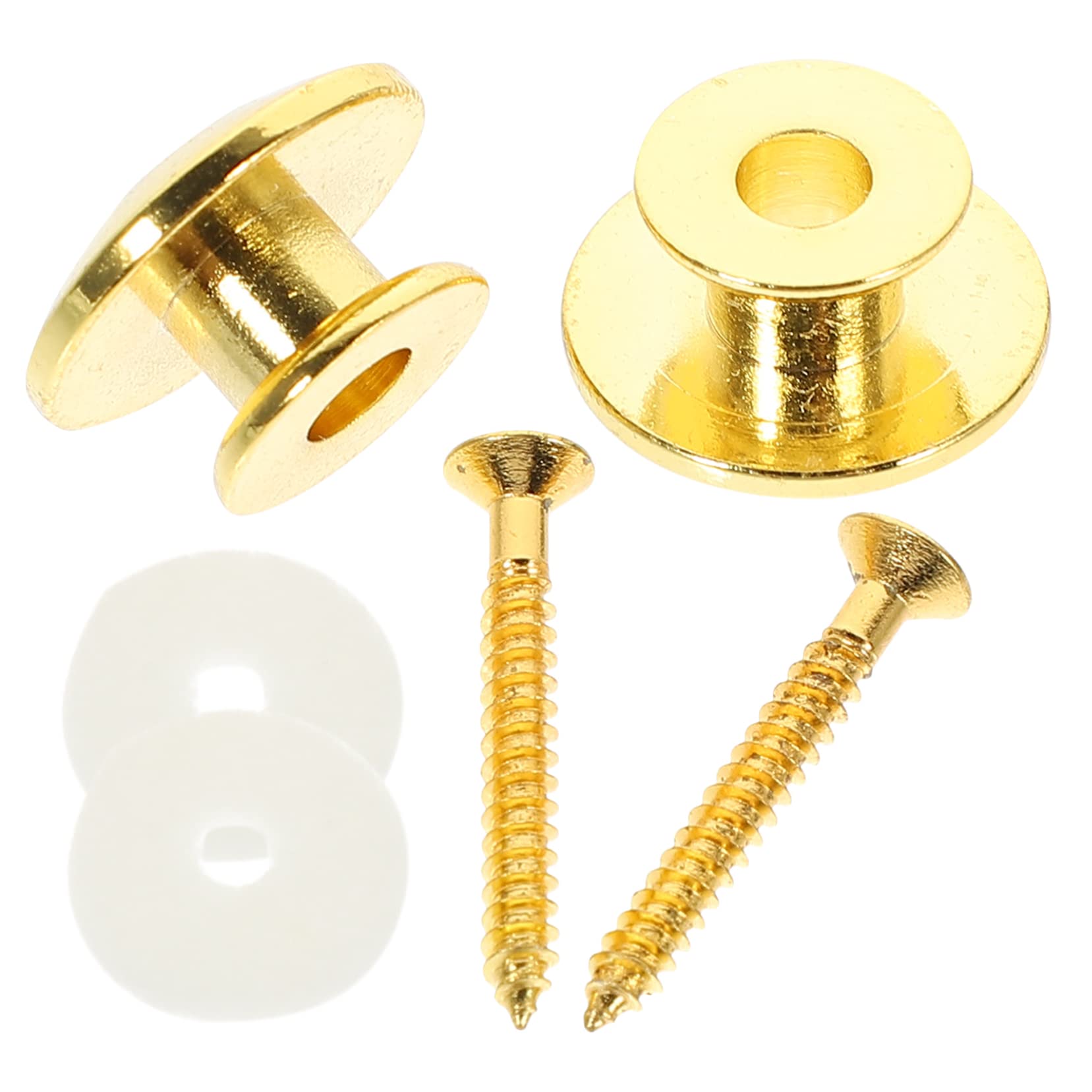 Kisangel 2pcs Guitar Strap Lock Buttons  Lock for Acoustic Electric Bass Guitars Smooth Design for Easy Installation and