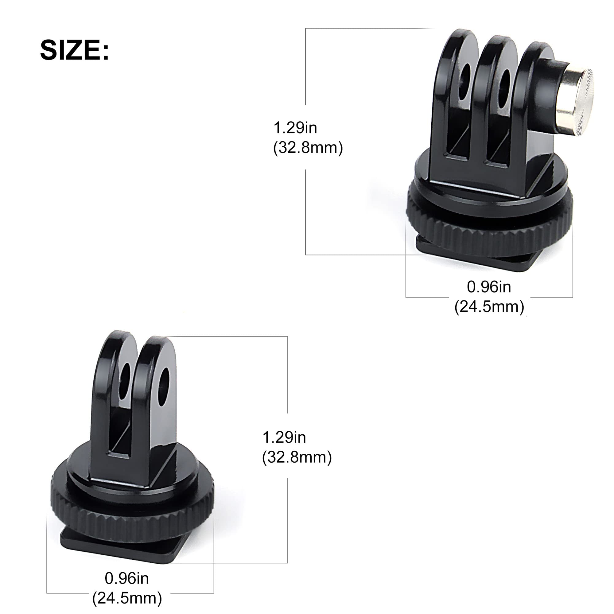 Gepuly 4 Pack Cold Shoe Mount Adapters,1/4' Thread Hole Cold Shoe Bracket,For Gopro Hero 13 12 11 10 9 8 7 6 5 4, Action Cameras Dslr Camera Cage Microphone Led Light Selfie Stick Monopod