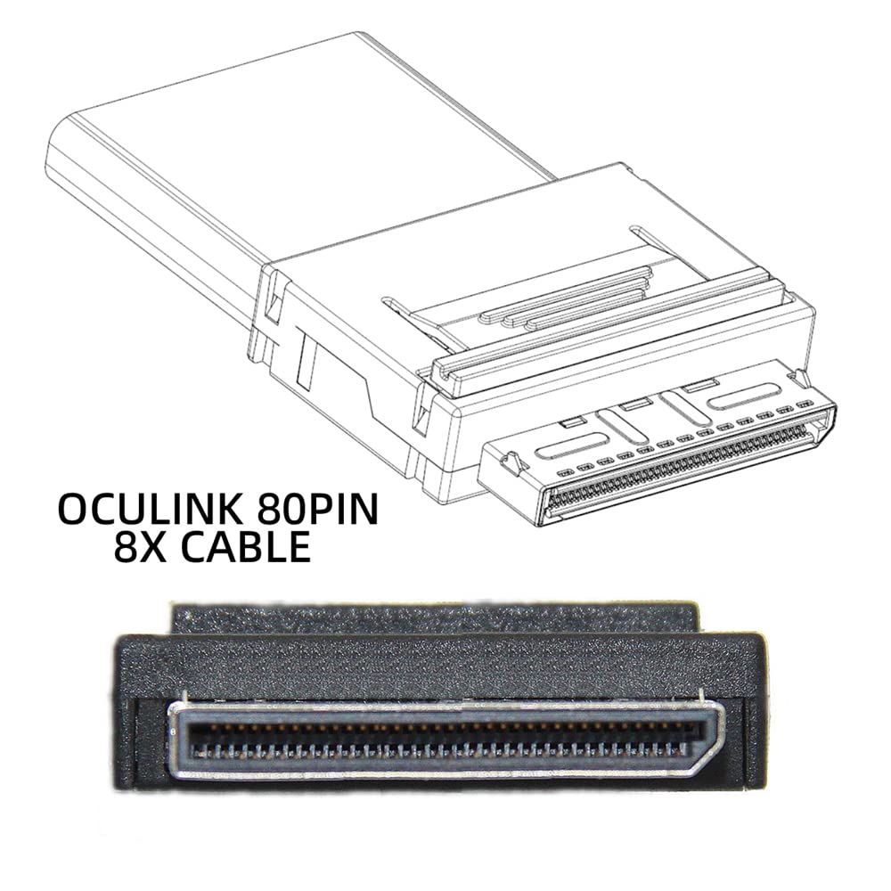 Cablecc 50Cm Oculink Pcie Pci Express Sff 8611 8X 8 Lane To Dual Sff 8087 4X Ssd Data Active Cable