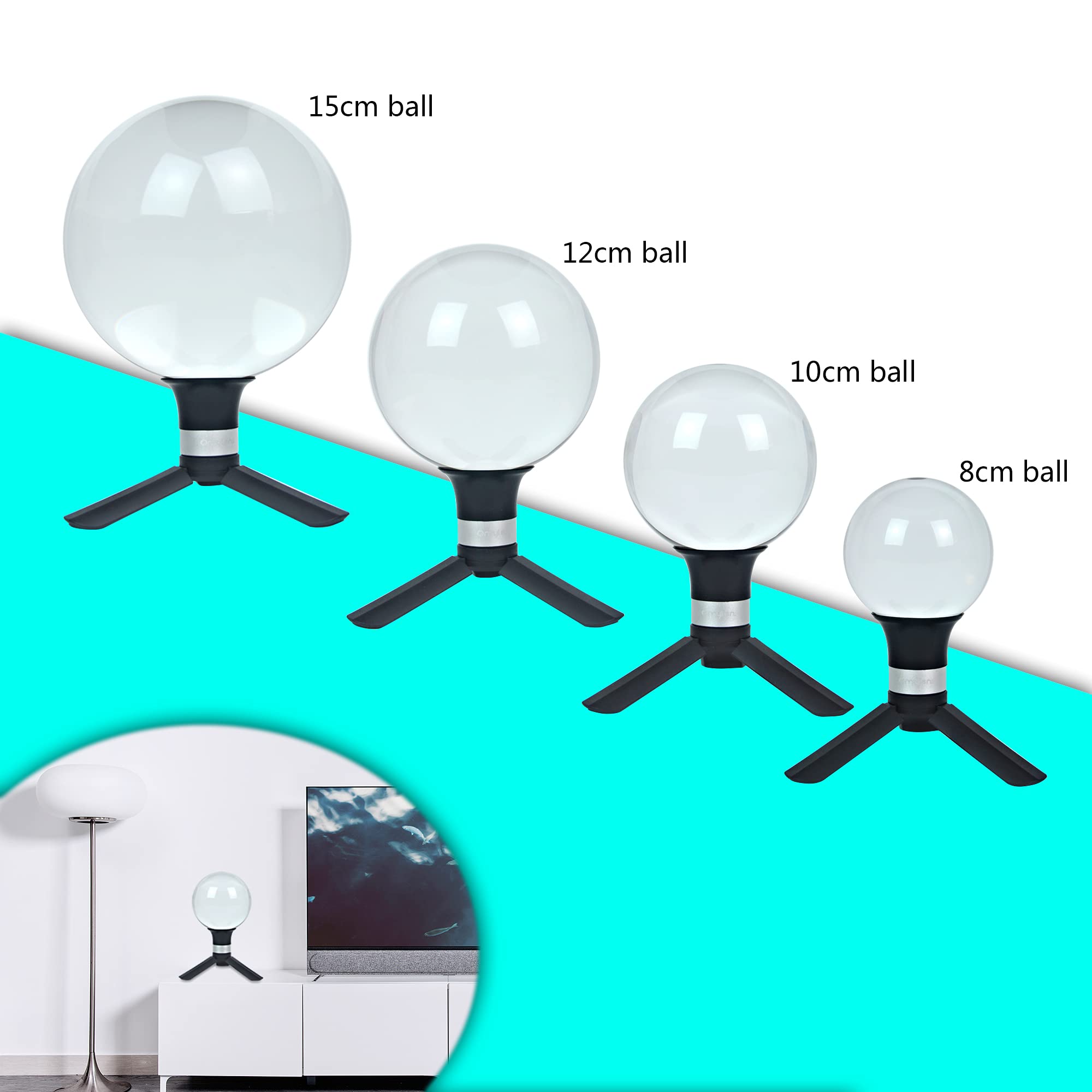 Lens Balls Stand For Photography, Supports 60Mm To 150Mm(6 Inch) Crystal Ball, Lens Ball Holder, Suction Mount Cup+ Alumina Base