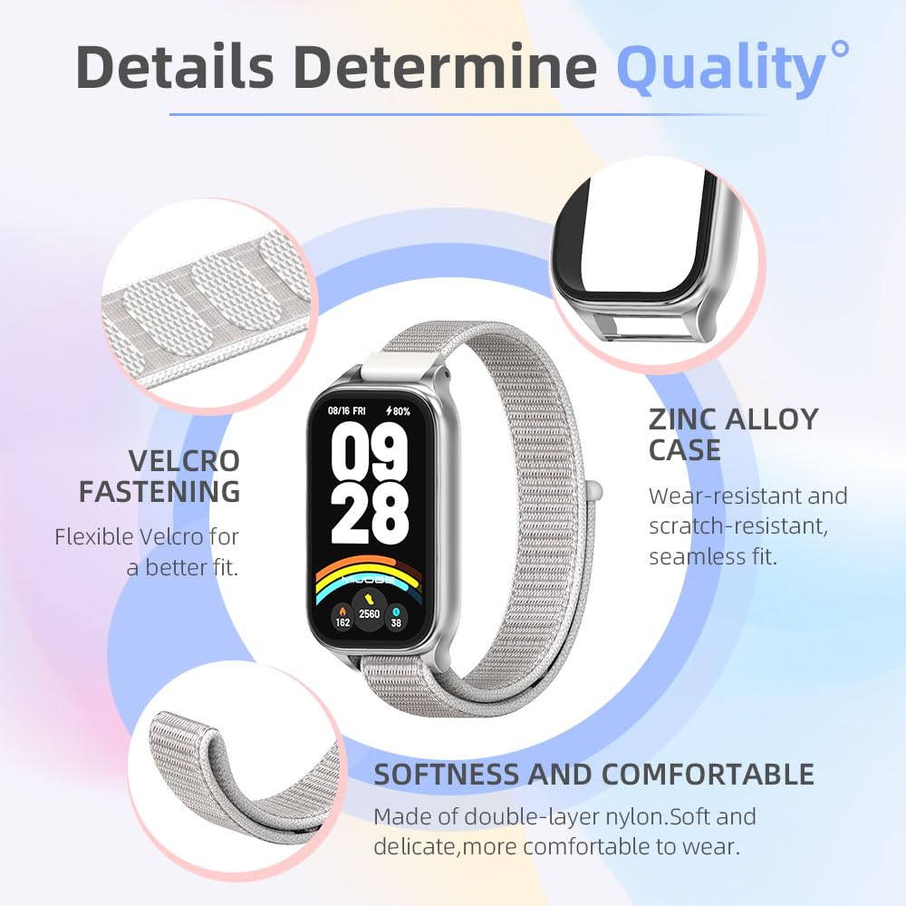 Mijobs Strap For Amazfit Band 7 Nylon Replacement Strap Watch Wrist Band Smart Bracelet Accessories For Amazfit 7 Fit Band