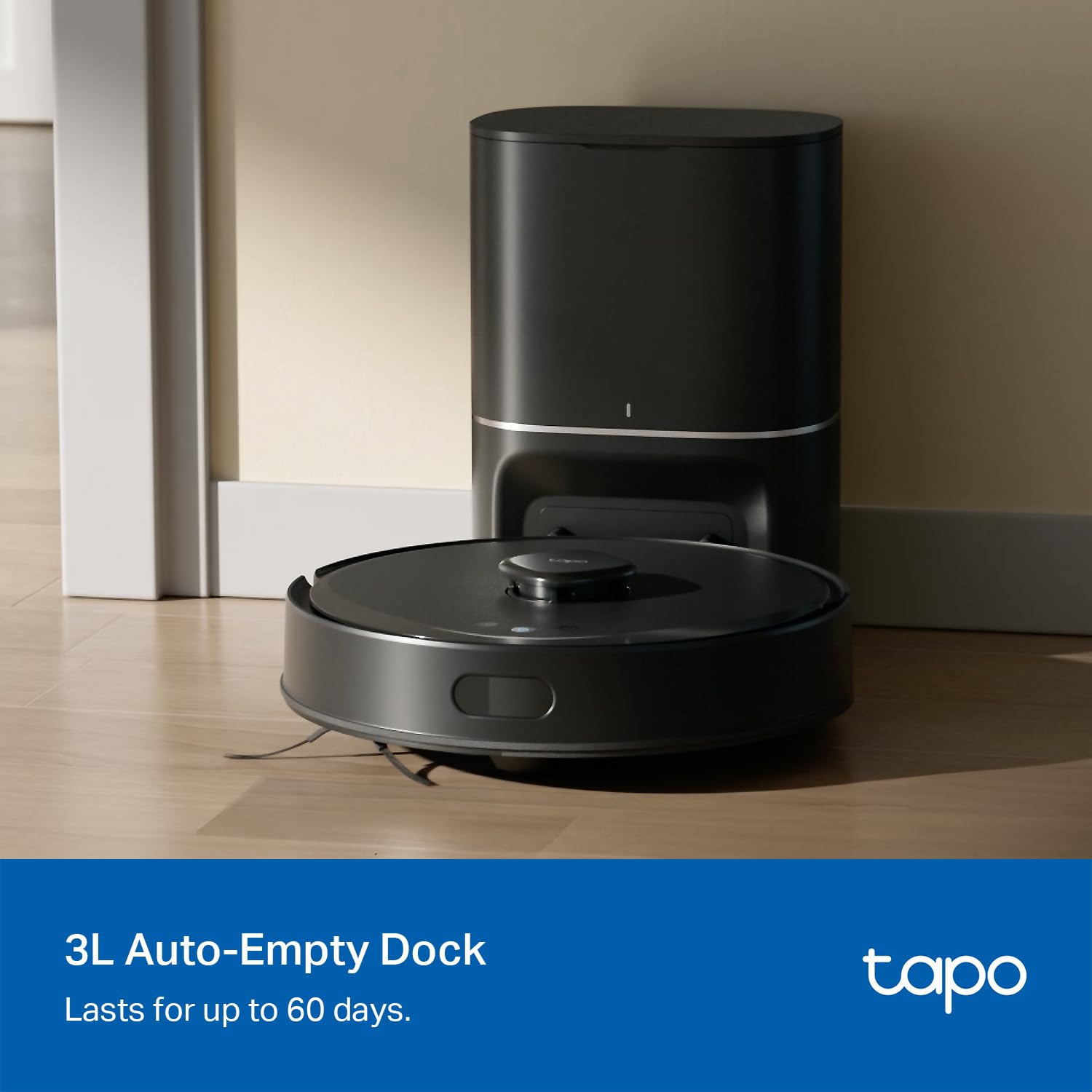 Tapo Lidar Smart Navigation Robot Vacuum And Mop With Self Emptying Dock, 5300Pa Max, 97%+ Dust Pickup Rate, Customizable Cleani