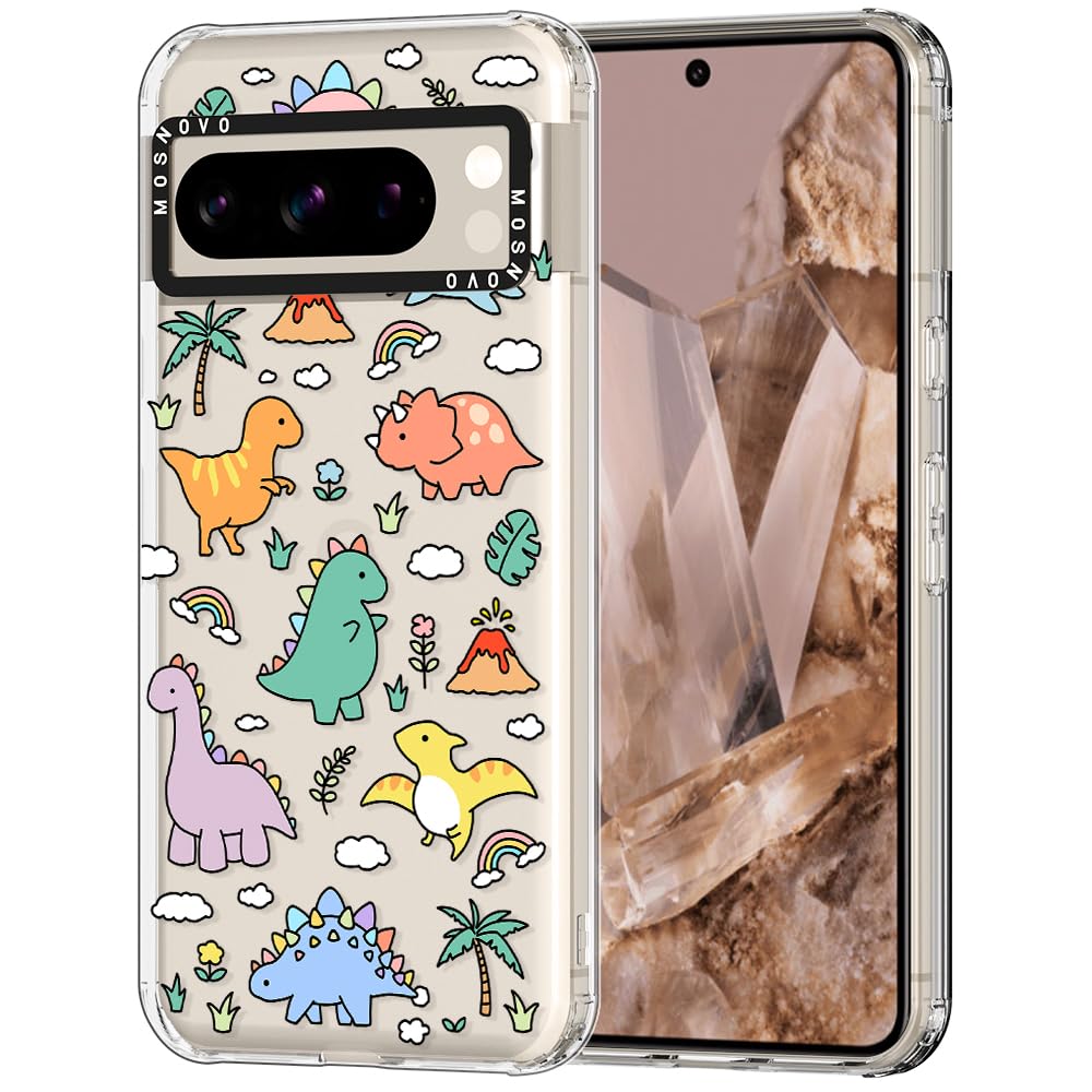 MOSNOVO Case for Google Pixel 8 Pro, [Buffertech 6.6ft Military-Grade Drop Protection] [Anti Peel Off Tech] Clear TPU Bumper Pho