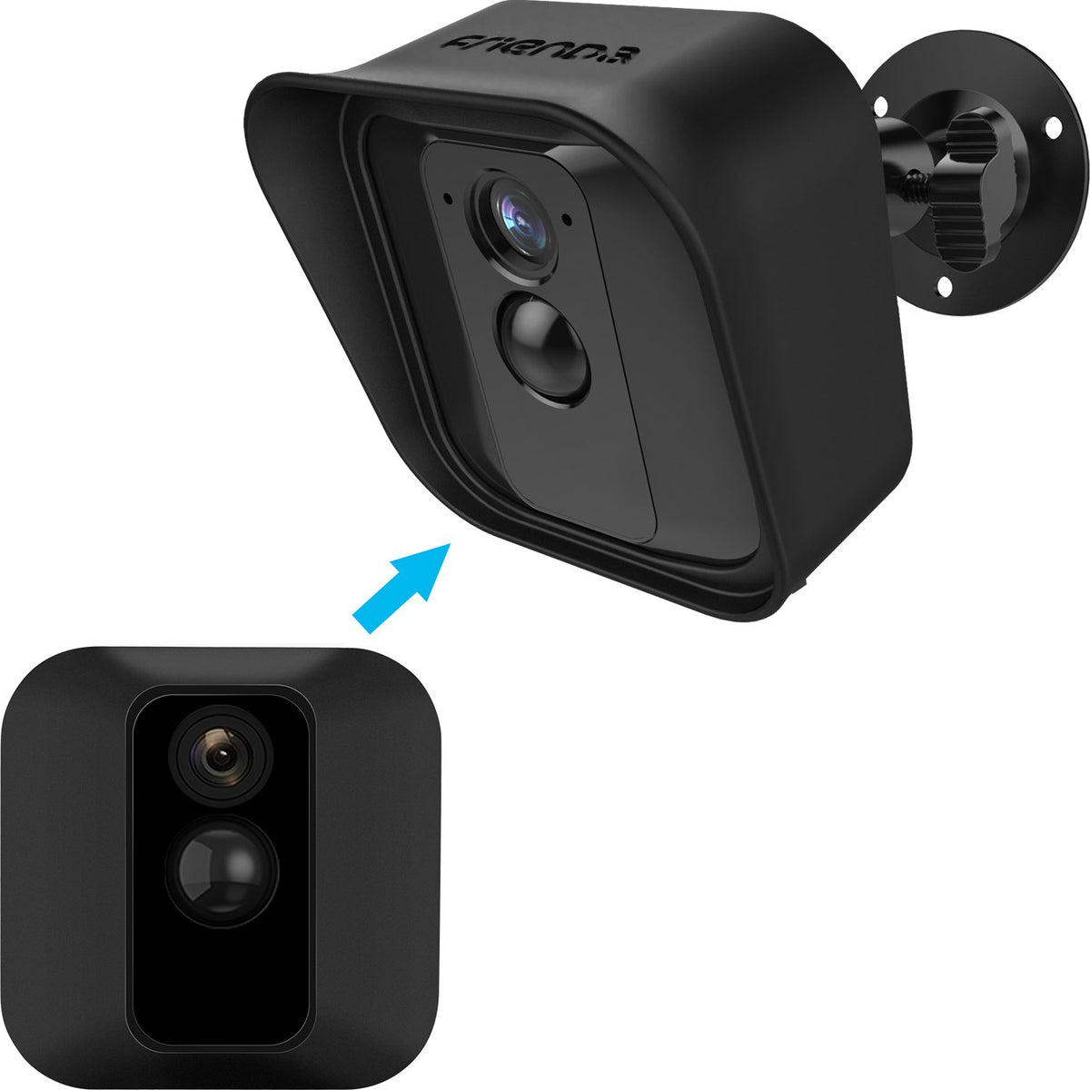 Frienda Black 360 Degree Adjustable Wall Mount Bracket And Silicone Protective Skin For Blink Xt Indoor Outdoor Security Camera(1,Black)
