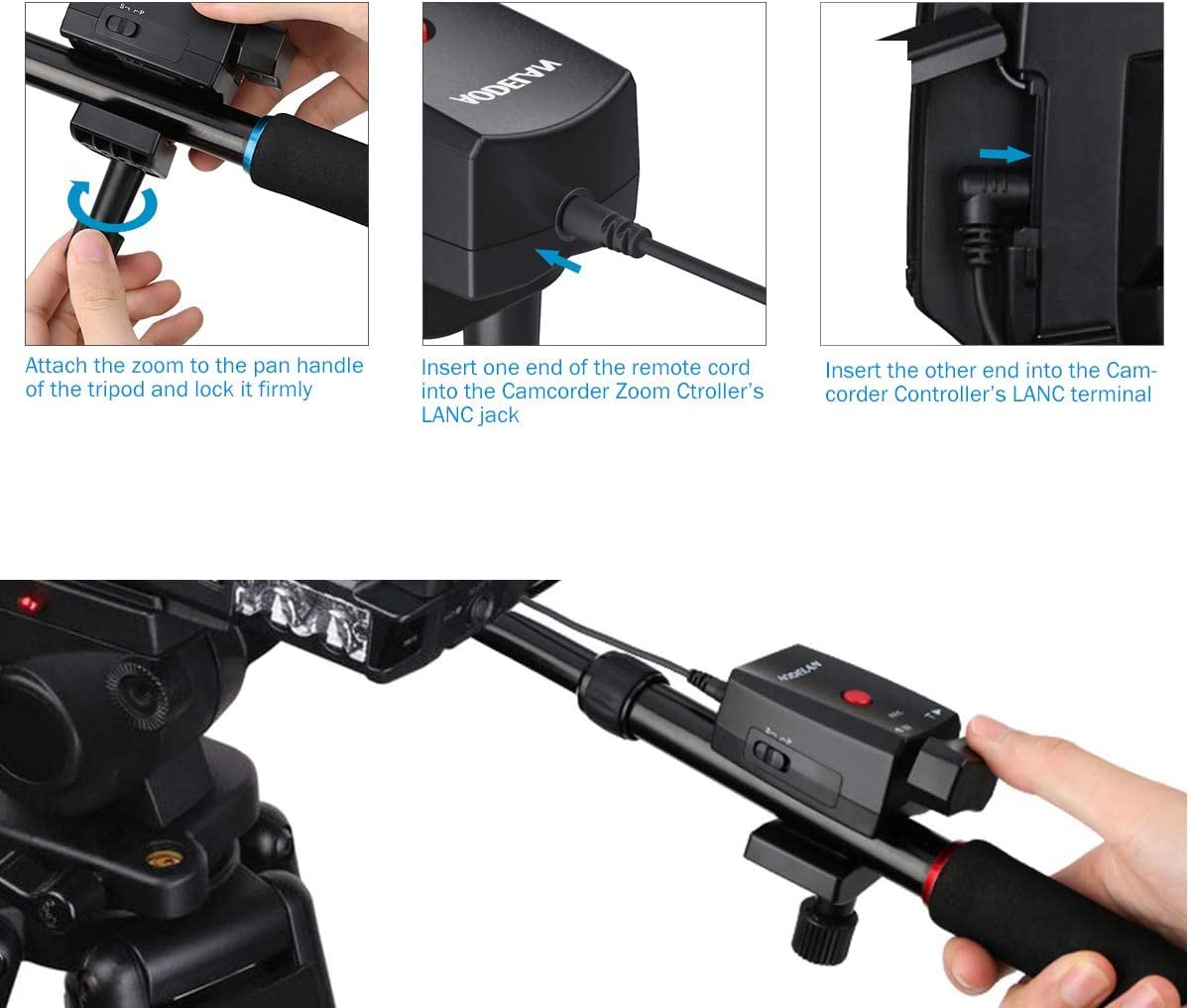 Camcorder Zoom Controller Lanc Video Camera Remote Control With 2.5Mm Jack Cable For Sony Nx5C 150P 190P 198P Canon Xl1S Xl2 Xm1