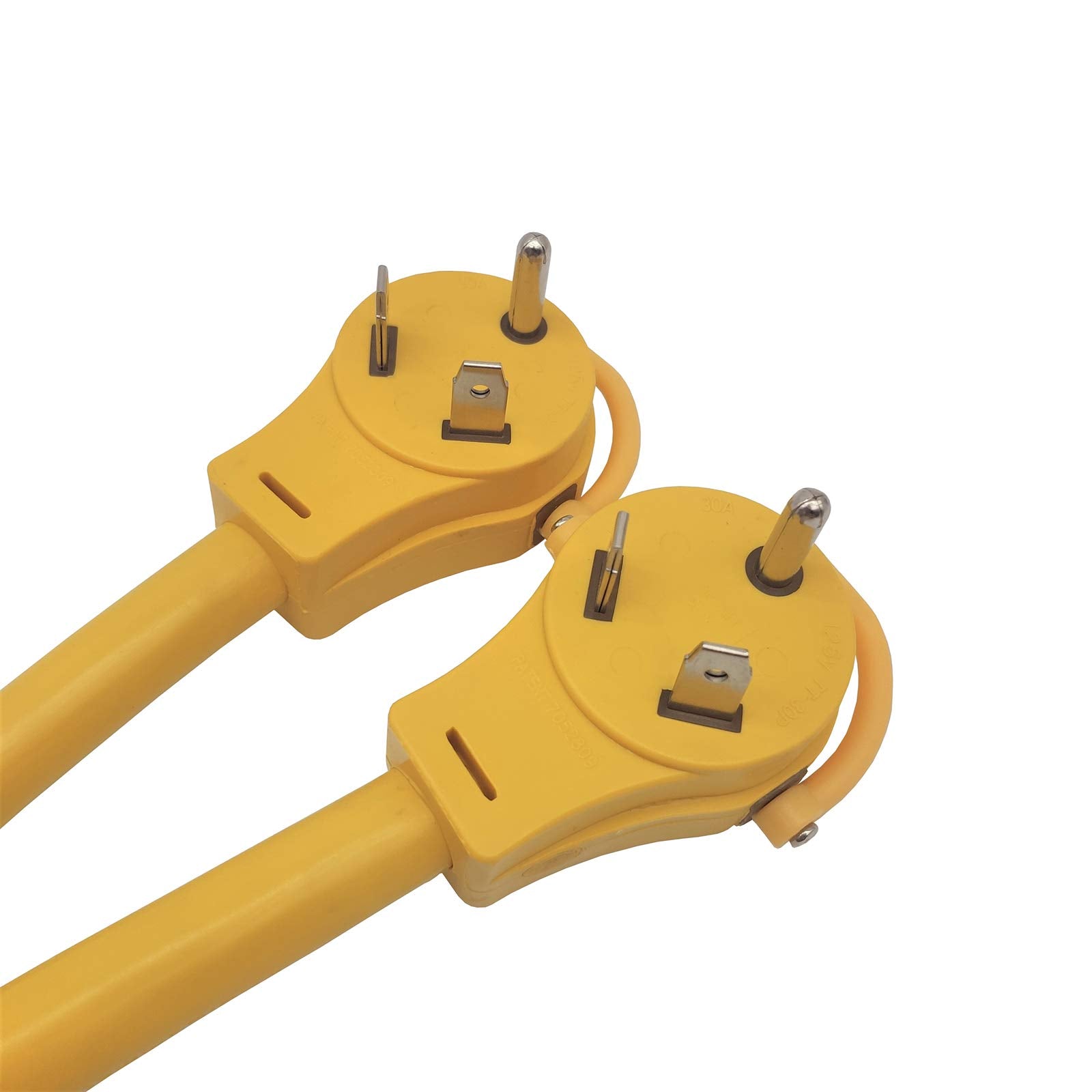 Parkworld 692071 Dual Rv 30A Plugs Nema Tt 30P To 14 50R Female Rv 50A Receptacle, Y Splitter Adapter Cord, 3 Ft