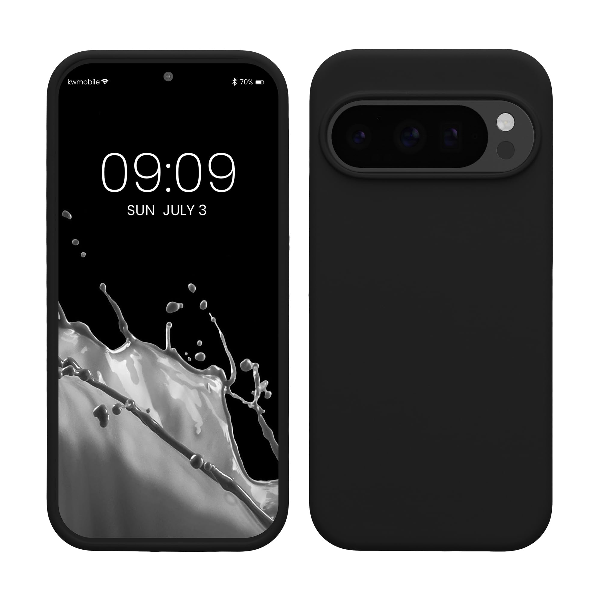 kwmobile Case Compatible with Google Pixel 10 / Pixel 10 Pro Case - TPU Silicone Phone Cover with Soft Finish - Black Matte